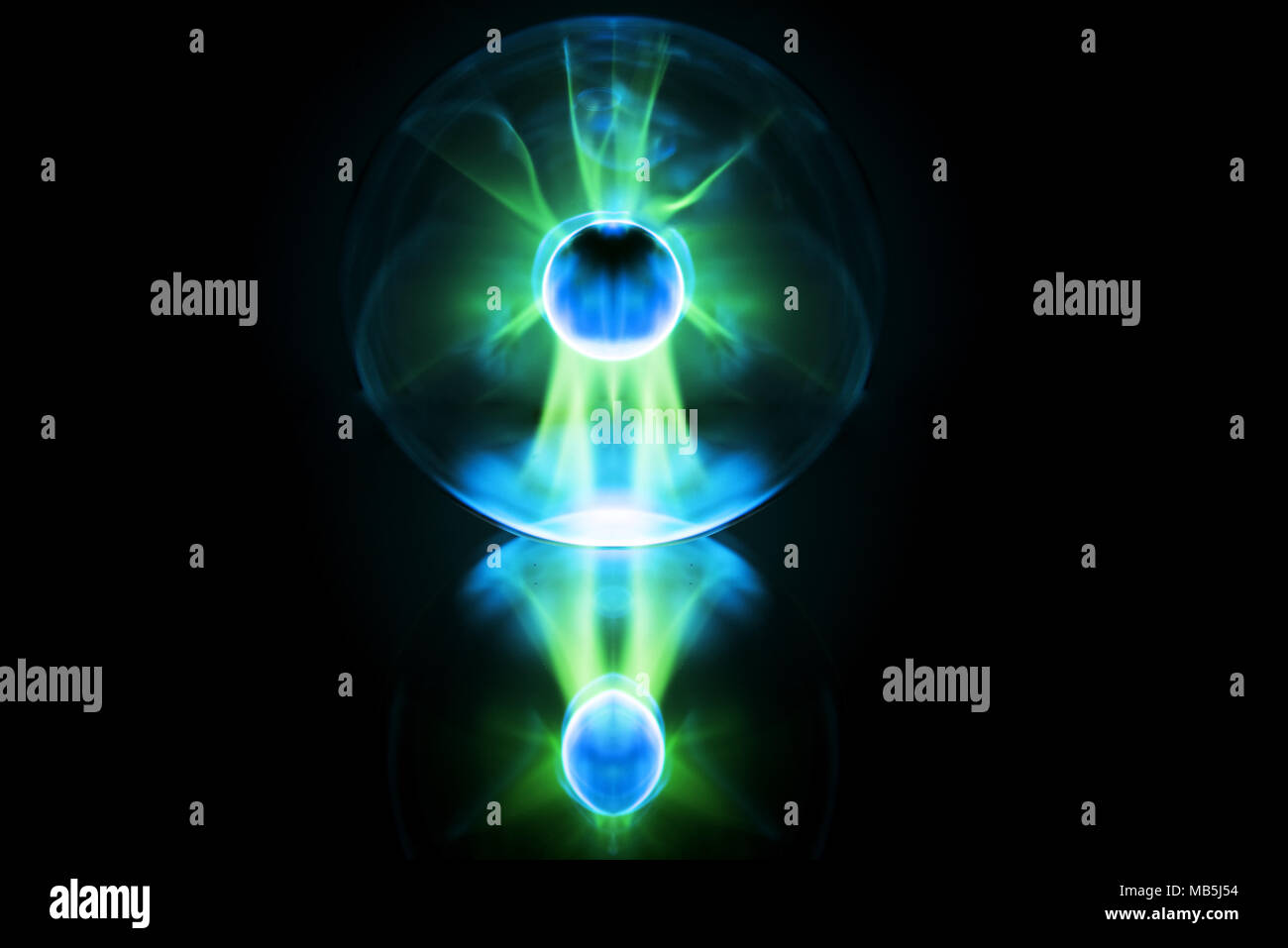 Electricity fire-ball. Abstract photo of electric waves. Static electricity Stock Photo