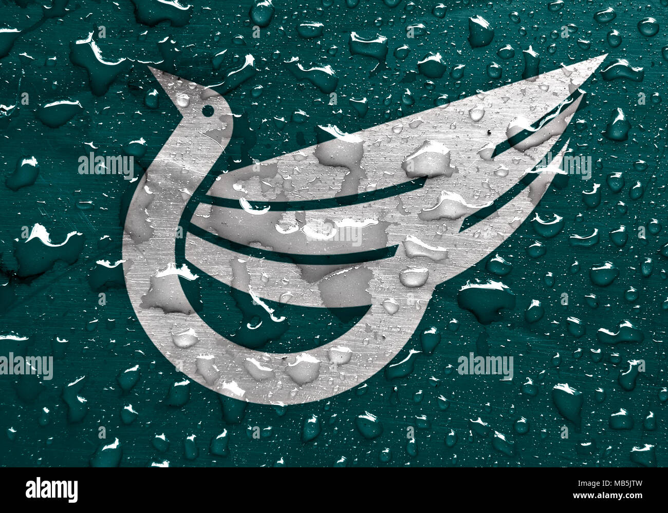 flag of Itami with rain drops Stock Photo