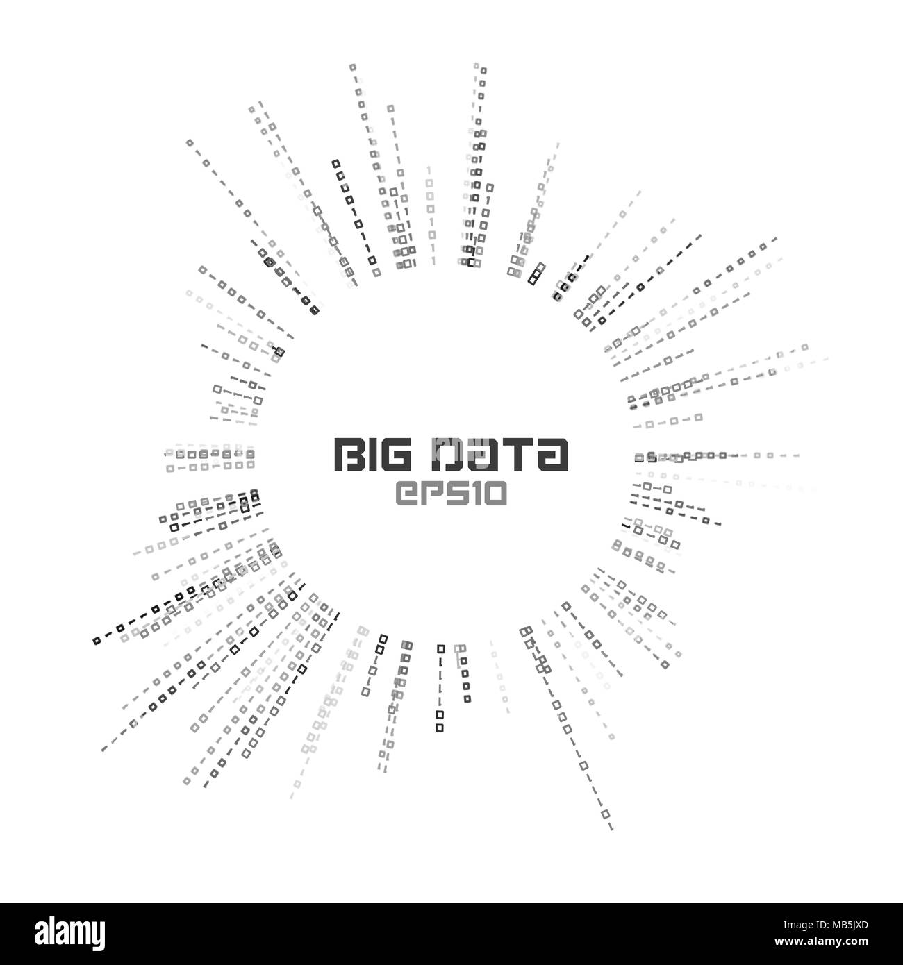Circle bigdata abstract vector background. Digital columns of information. Big data concept Stock Vector