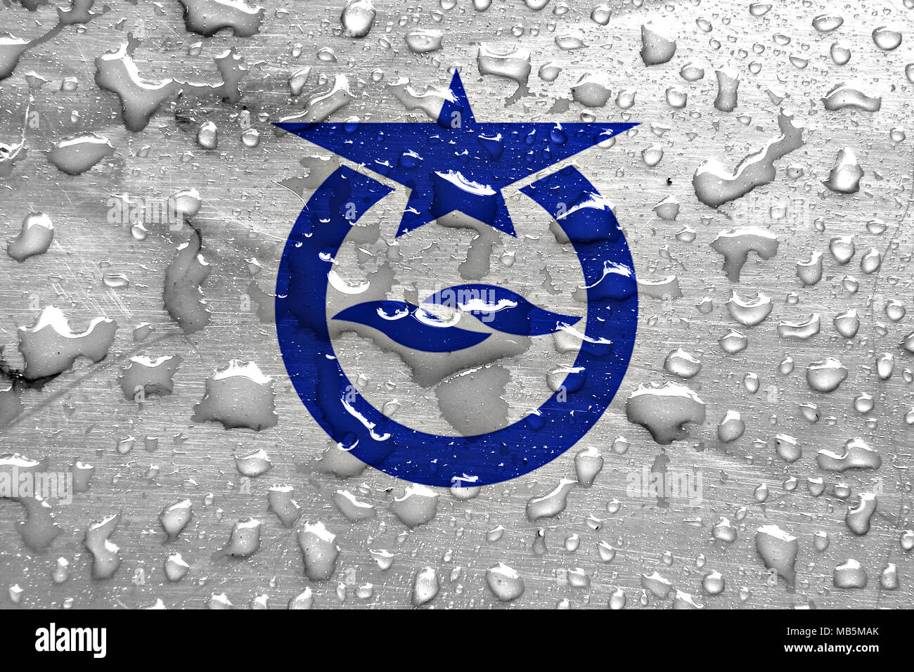 flag of Otsu with rain drops Stock Photo