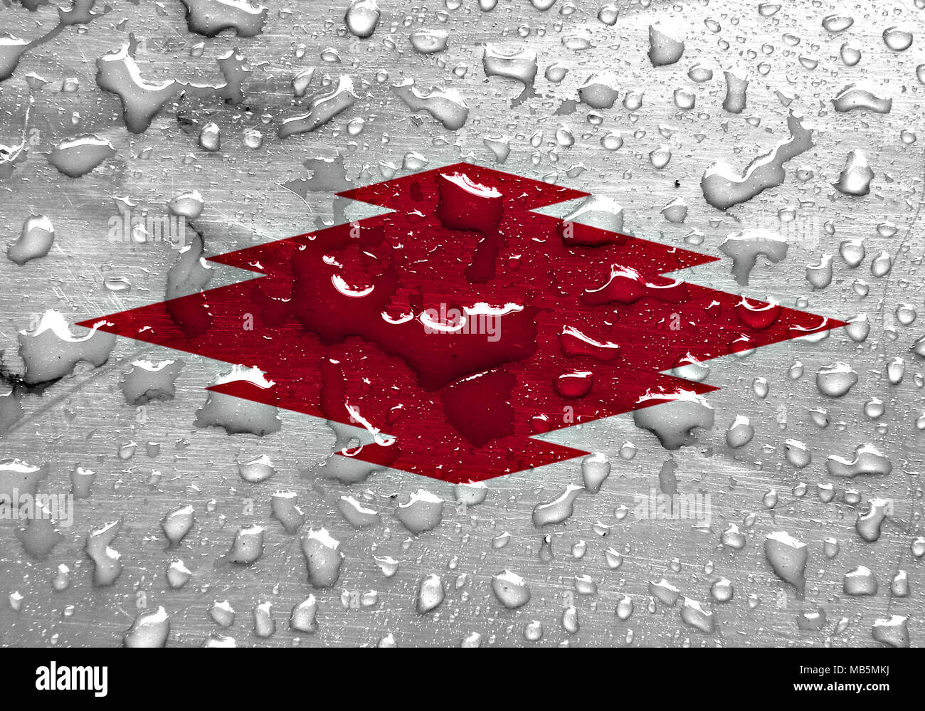 flag of Shibata with rain drops Stock Photo