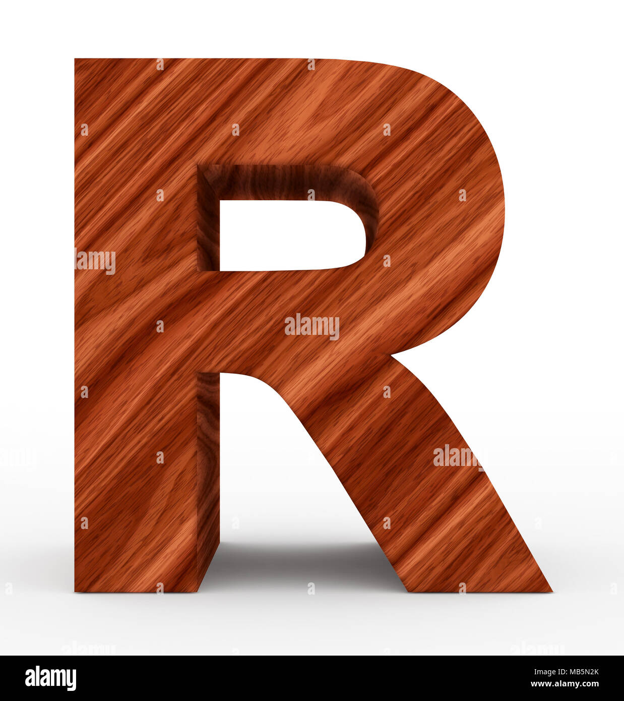 letter R 3d wooden isolated on white - 3d rendering Stock Photo - Alamy