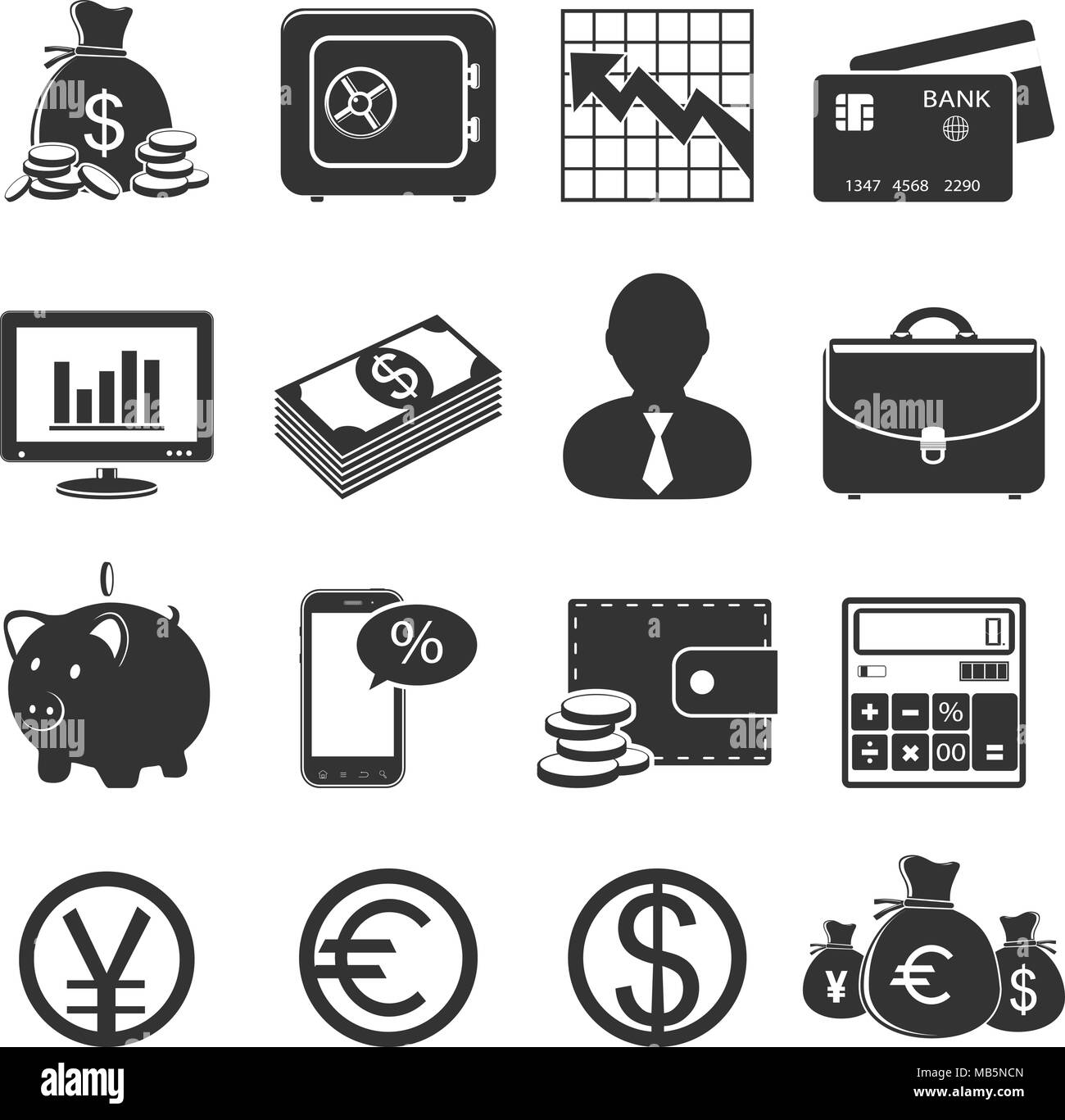 Finance and business vector icons set Stock Vector Image & Art - Alamy
