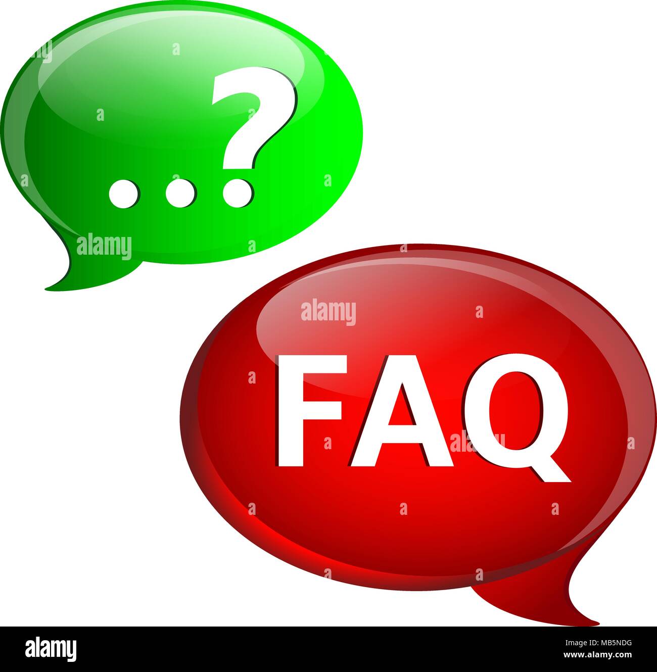 Frequently ask question concept, question mark in speech bubbles Stock