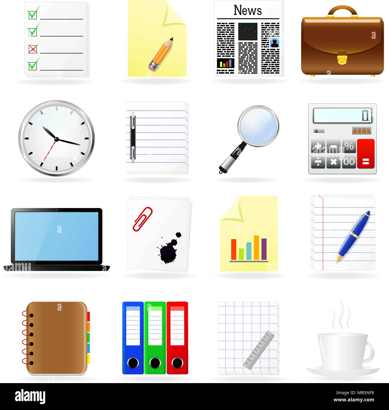 Office supplies icons set vector Stock Vector Image & Art - Alamy