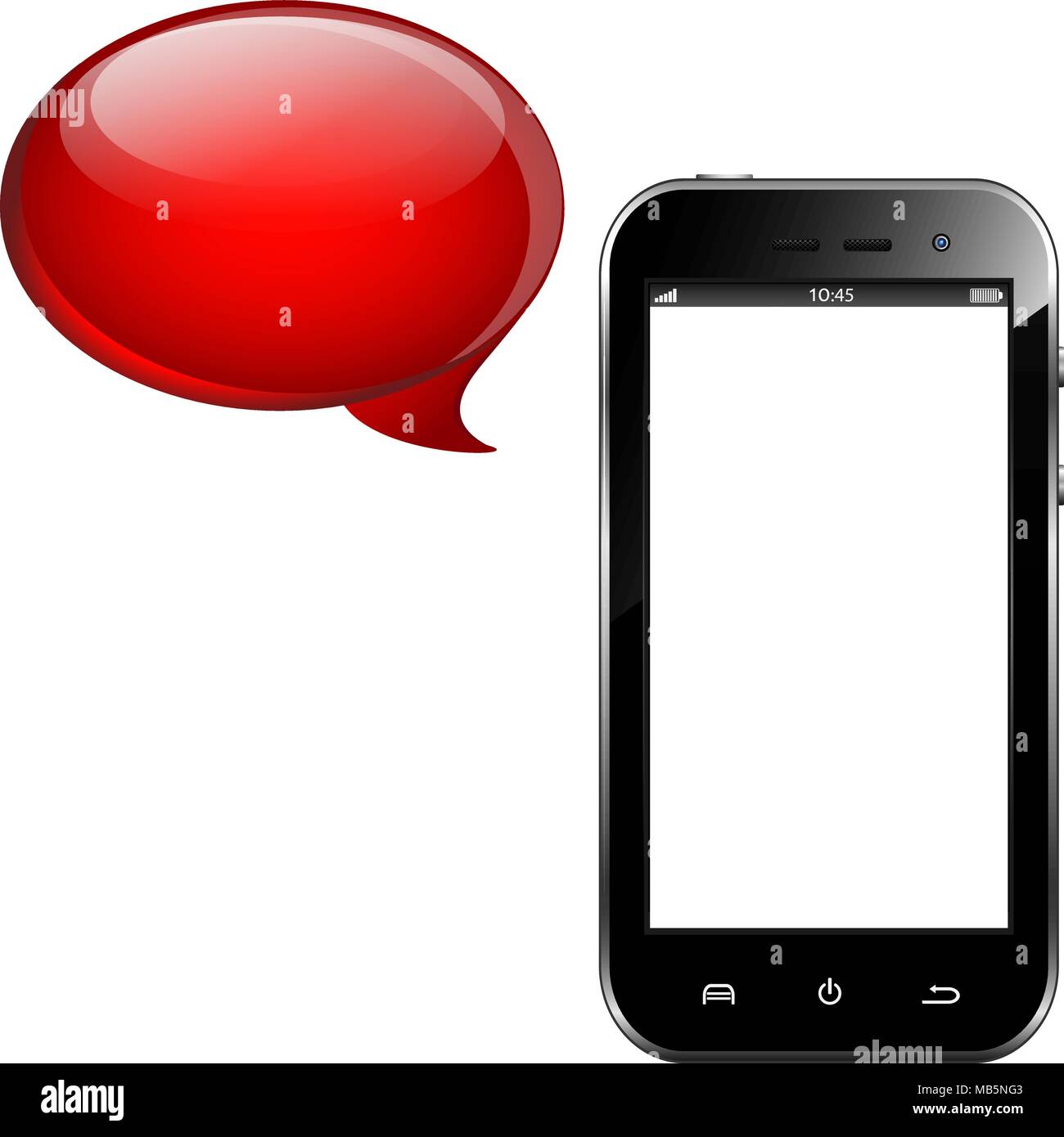 Smartphone with speech bubble, vector illustration Stock Vector