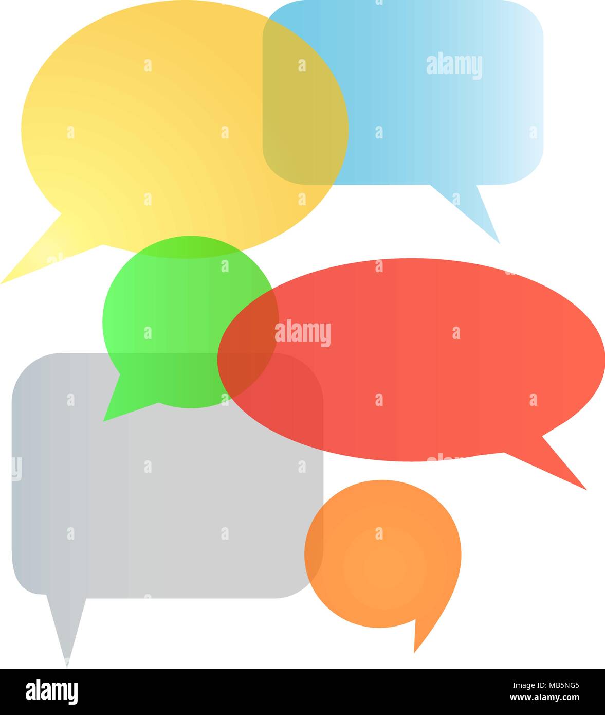 Color transparent speech bubbles in conversation Stock Vector