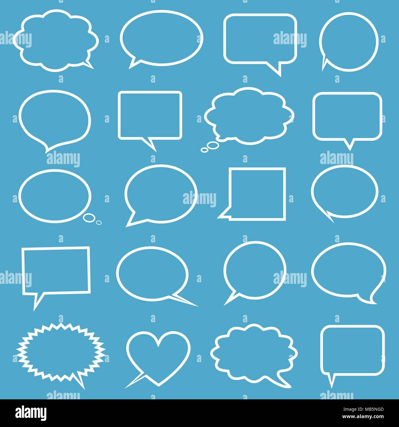 Collection of comic style speech bubbles. Vector illustration Stock ...