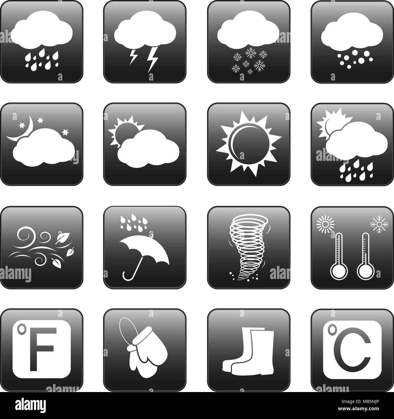 Weather Icons, Web Buttons Stock Vector Image & Art - Alamy