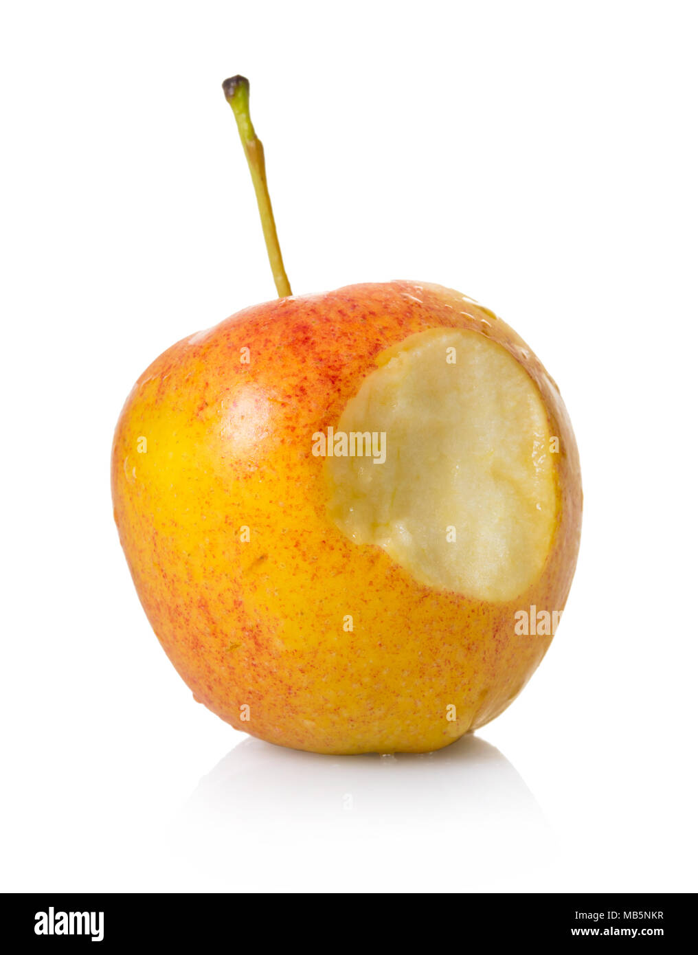 fresh bitten apple on white isolated background Stock Photo