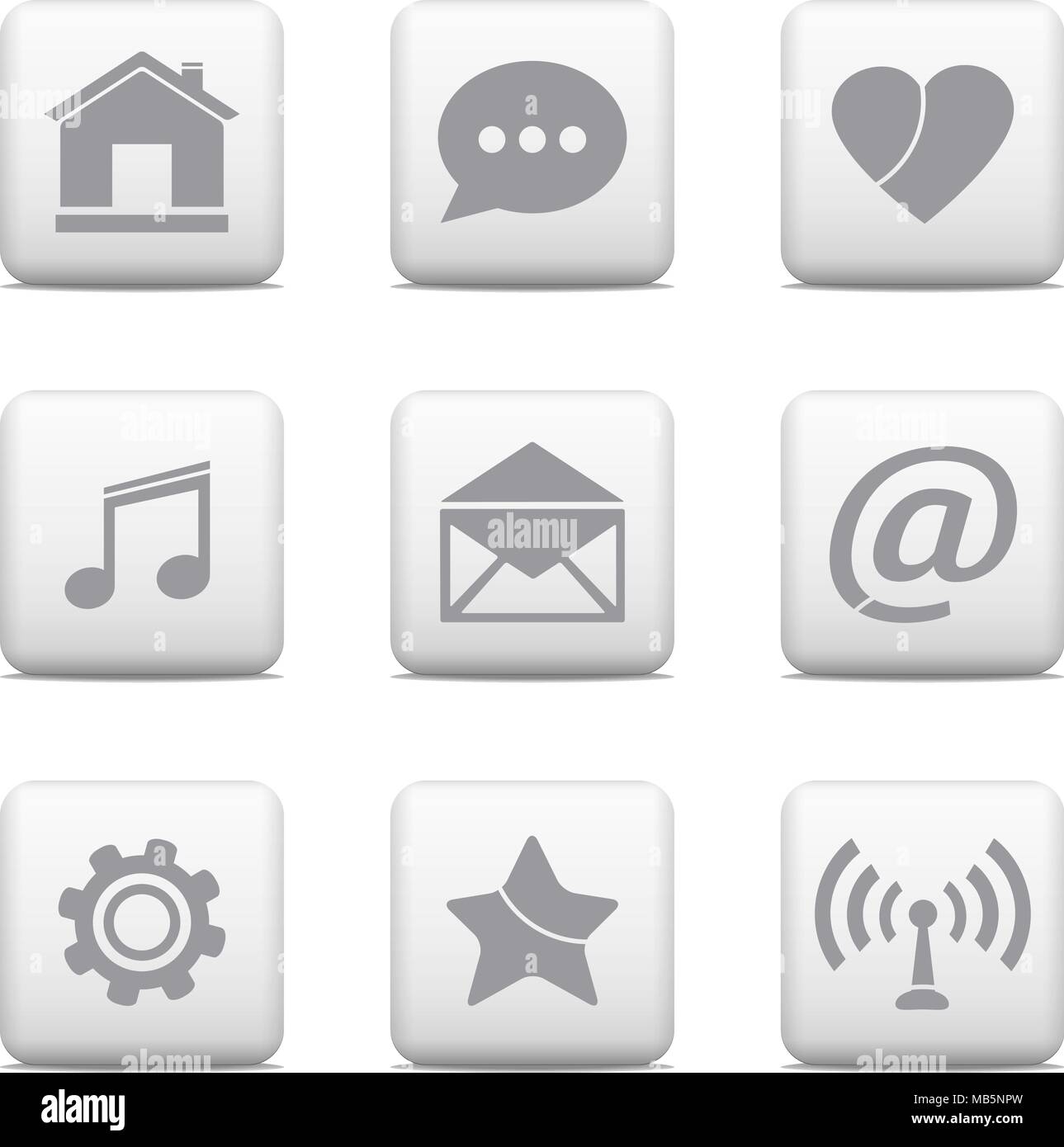 Communication buttons set, icons for website Stock Vector Image & Art ...