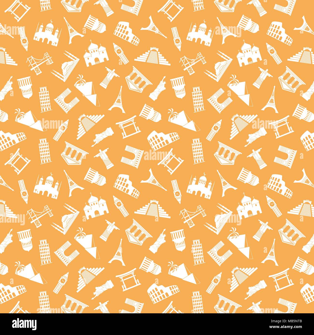 Landmarks seamless pattern Stock Vector