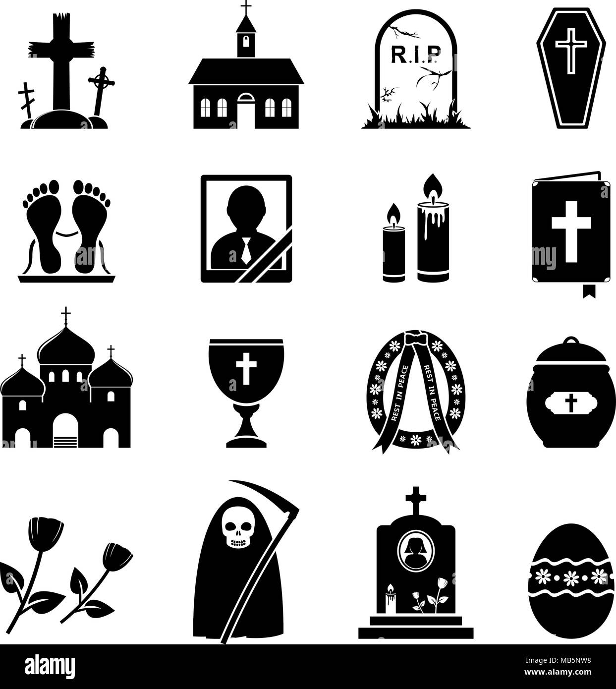 RIP icons Stock Vector