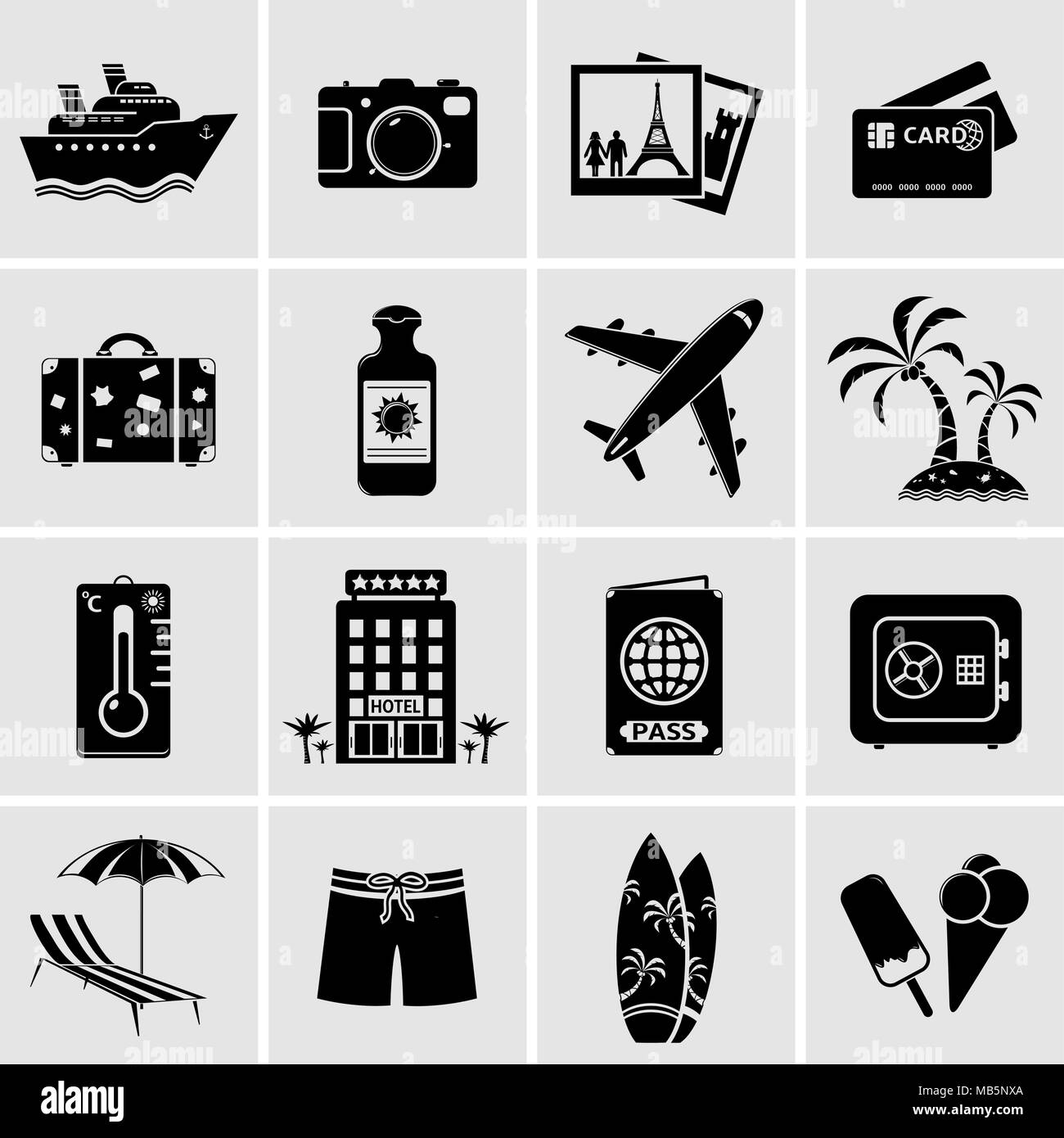 Travel icons - Vector illustration Stock Vector