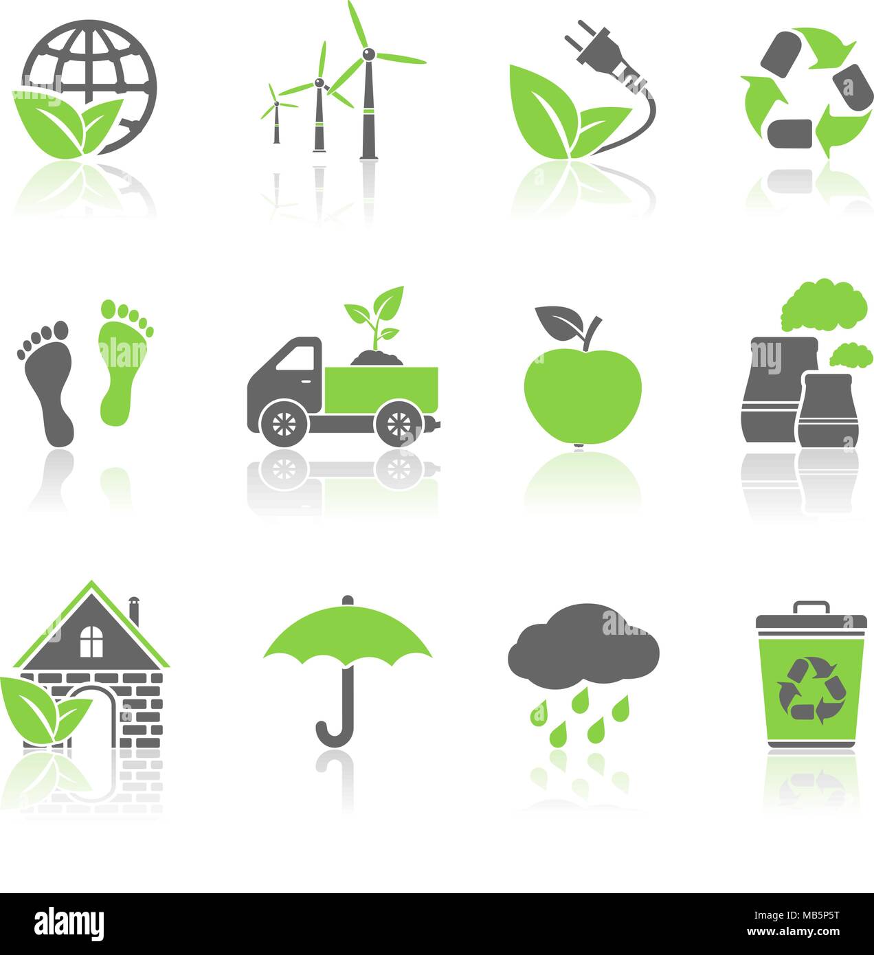 Ecology Icons Set. Vector illustration Stock Vector