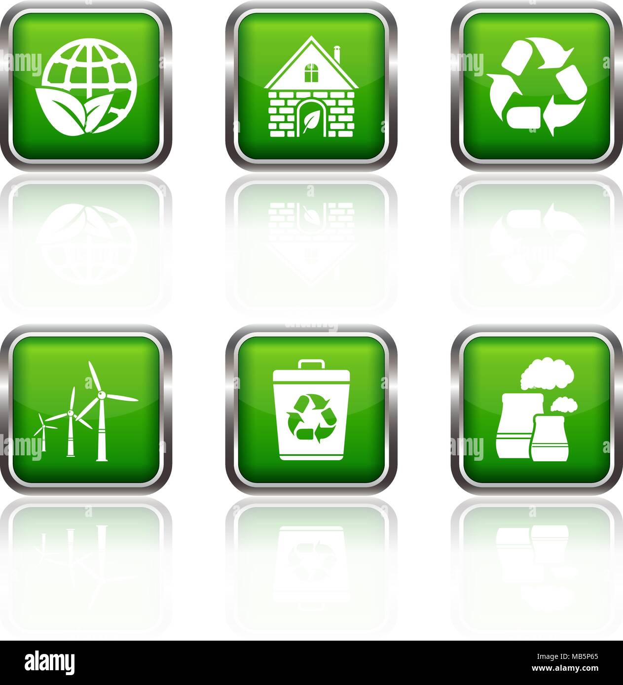 Ecology vector icons, web buttons set Stock Vector Image & Art - Alamy