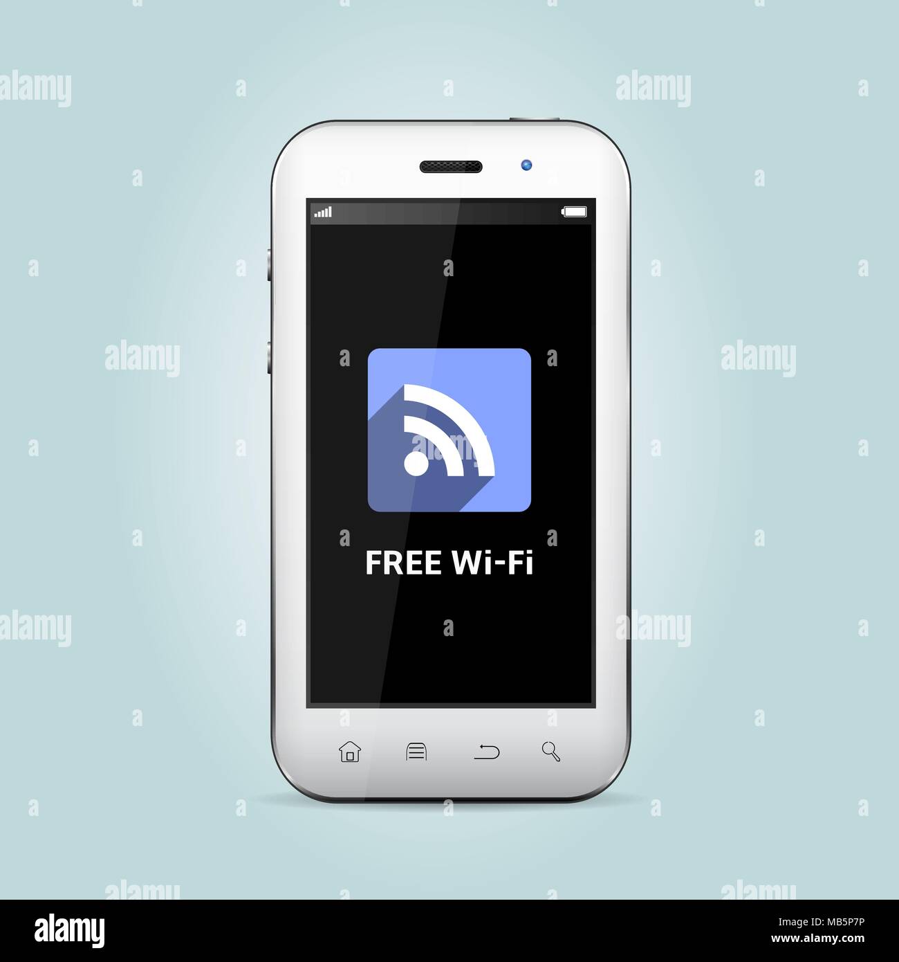 WiFi icon showing on smartphone Stock Vector