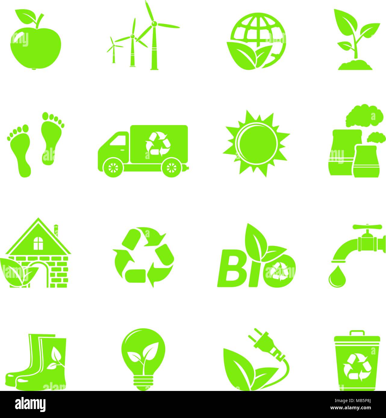 Vector Green Ecology Icons Set Stock Vector Image & Art - Alamy