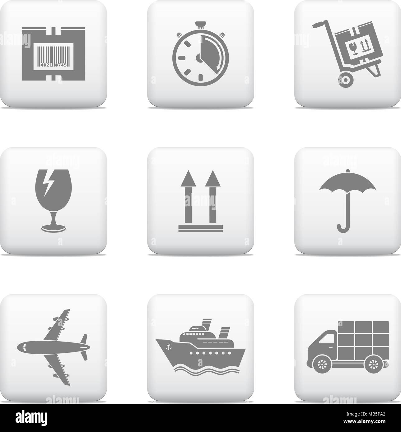 Logistic web buttons. Delivery icons Stock Vector