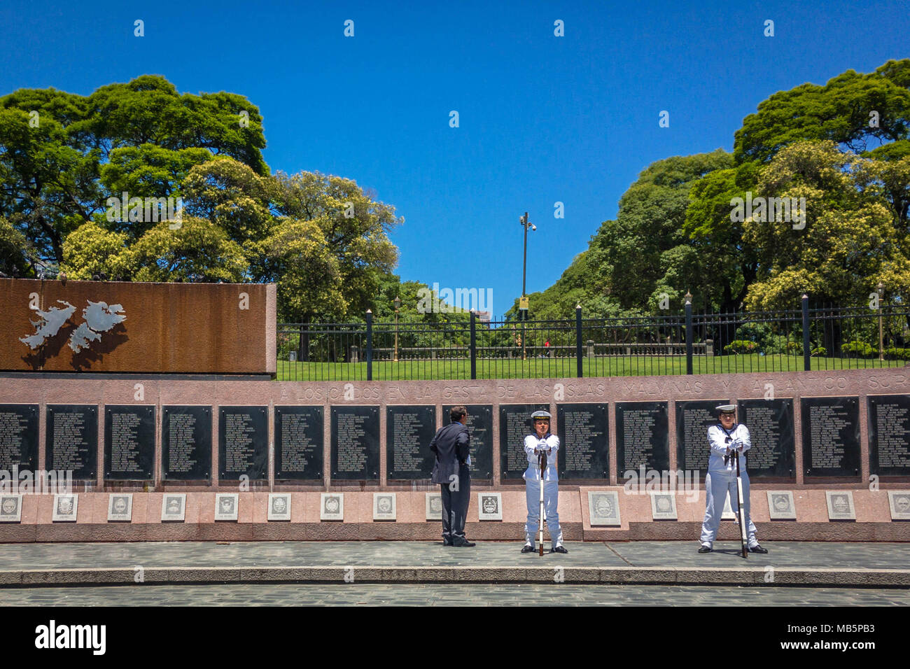 Tomb for the short-lived conflict between Argentina and the UK over Las Malvinas / The Falklands (depending on whose side you are on), in Buenos Aires Stock Photo