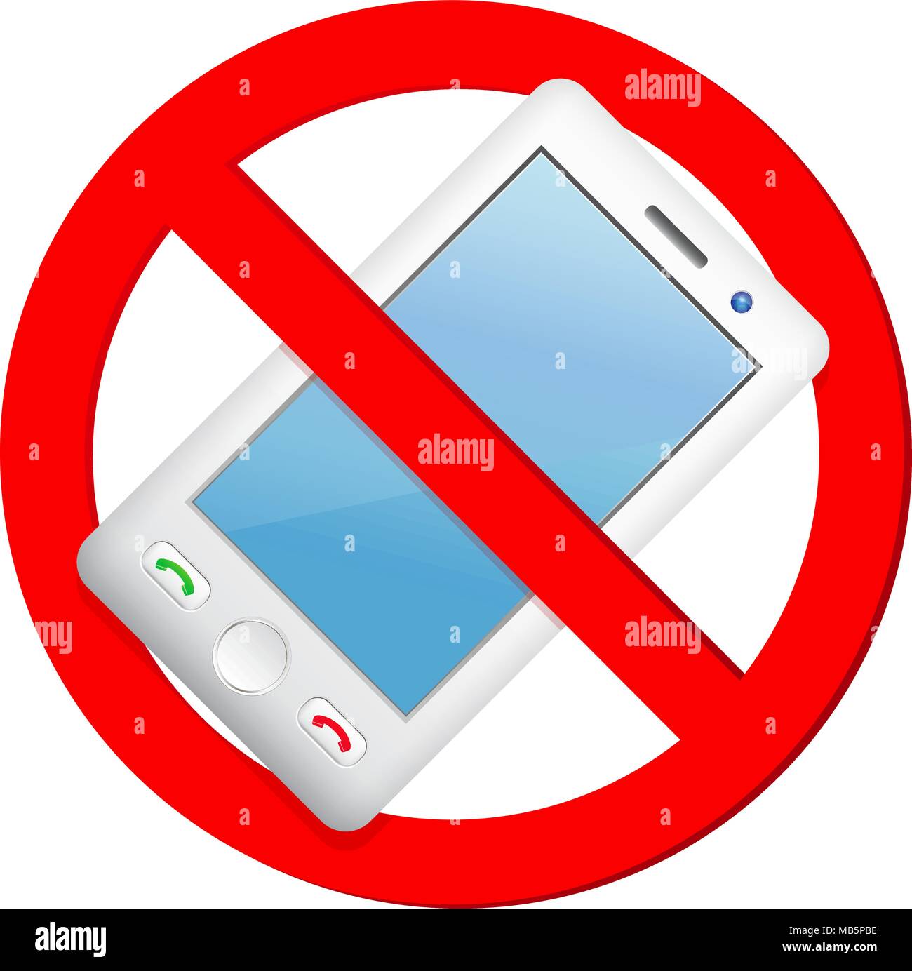 No cell phone sign isolated on white background Stock Vector