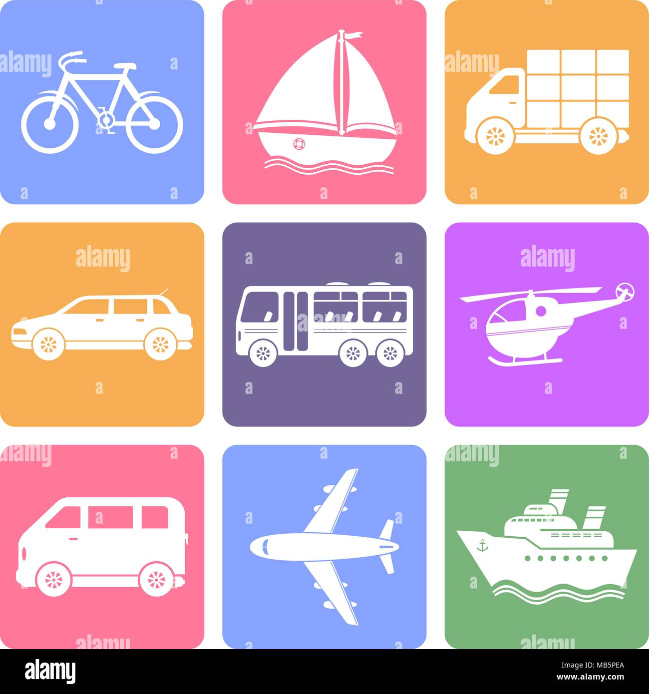 Transportation flat icons Stock Vector Image & Art - Alamy