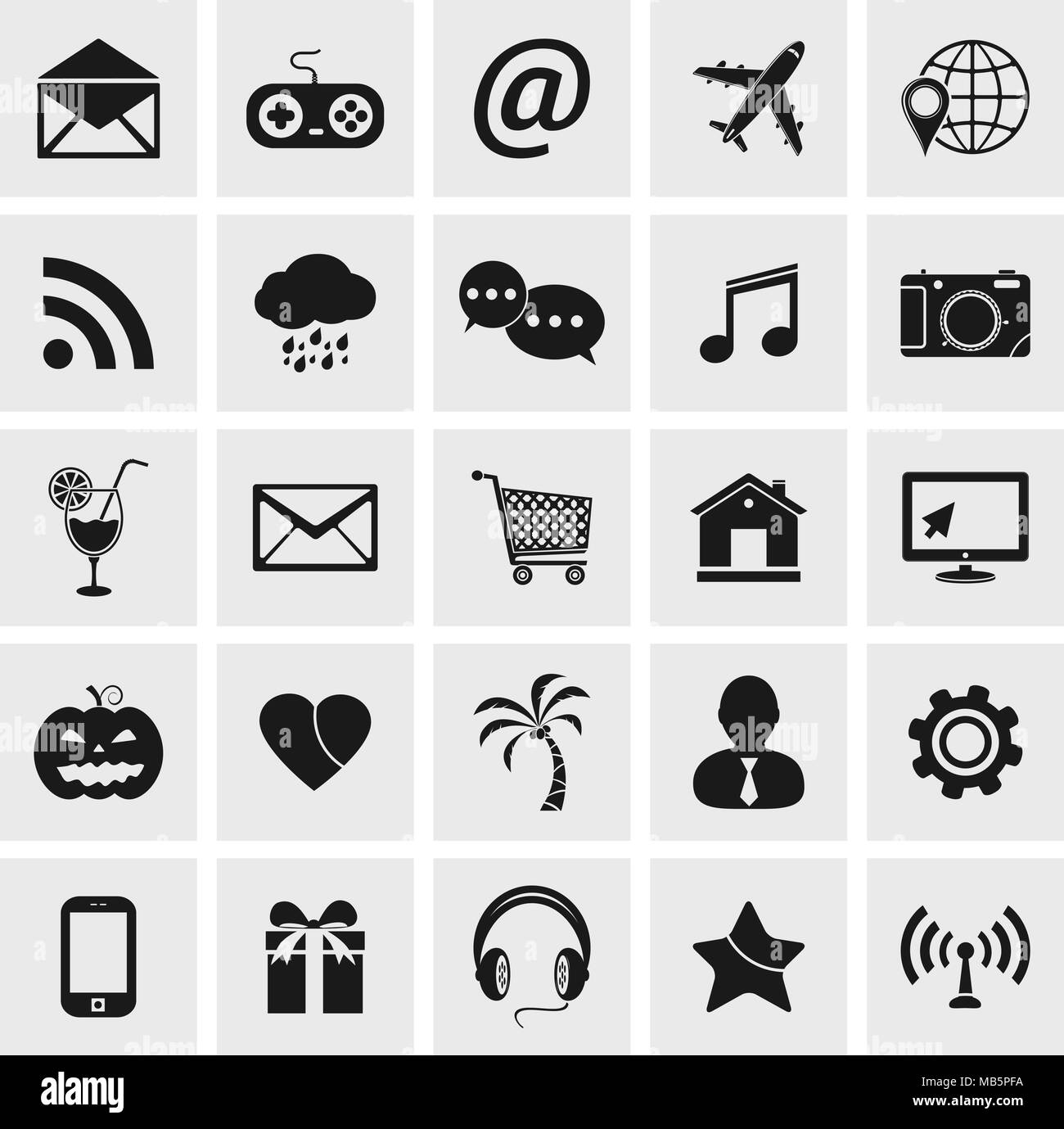 Media and communication vector web icons set Stock Vector Image & Art ...