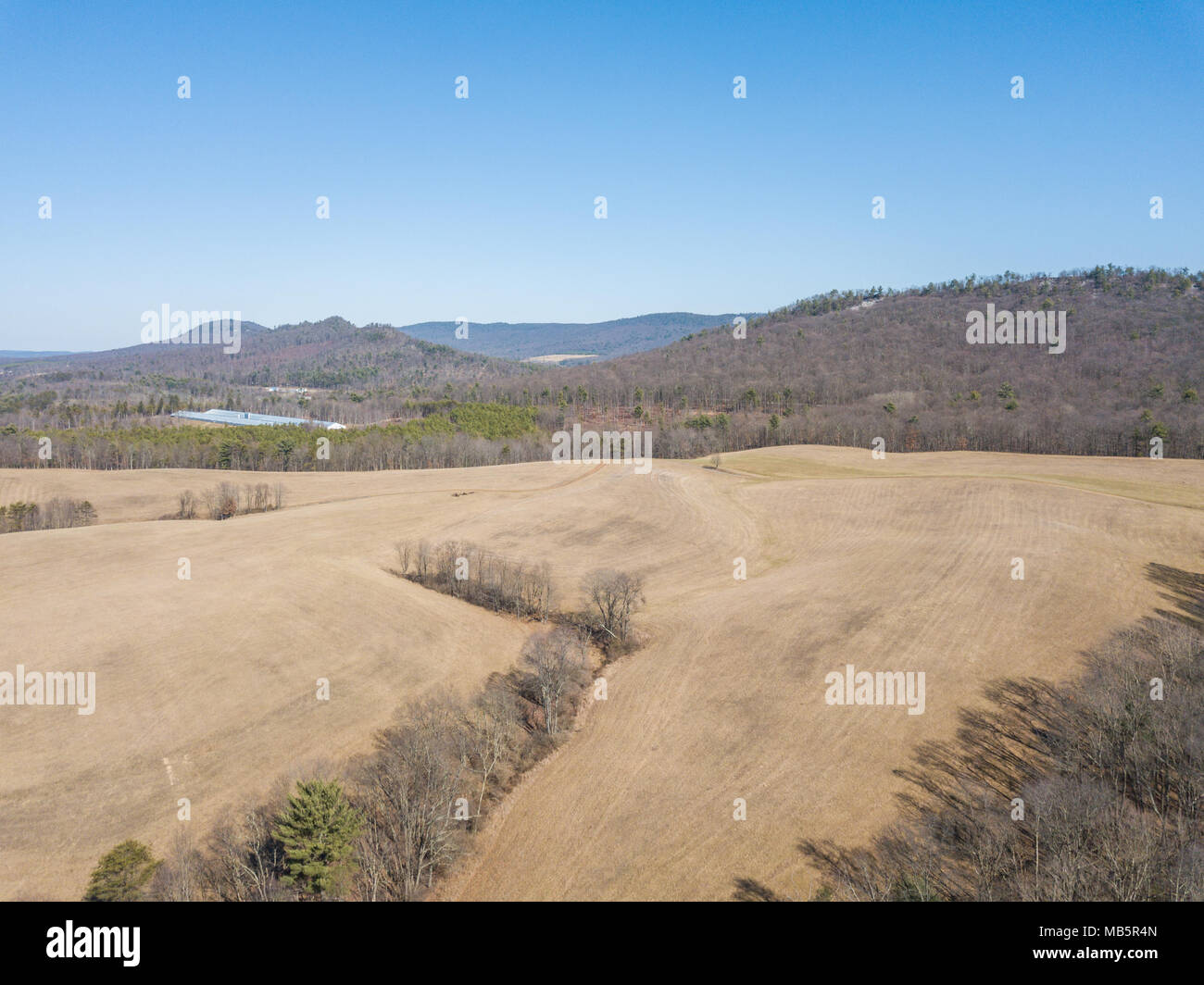Aerial of Wooded Country Land in mcconnellsburg, Pennsylvania during