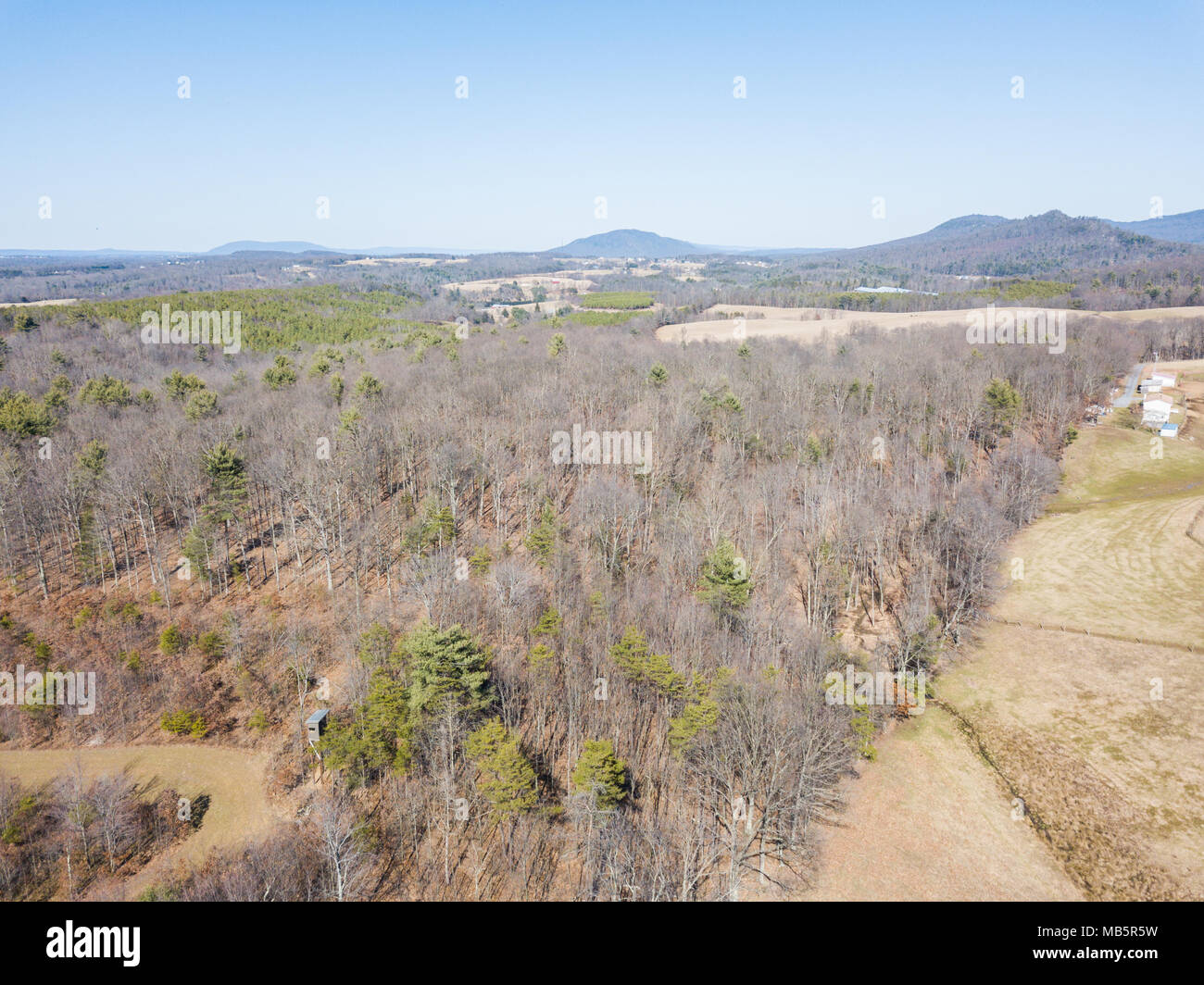 Aerial of Wooded Country Land in mcconnellsburg, Pennsylvania during