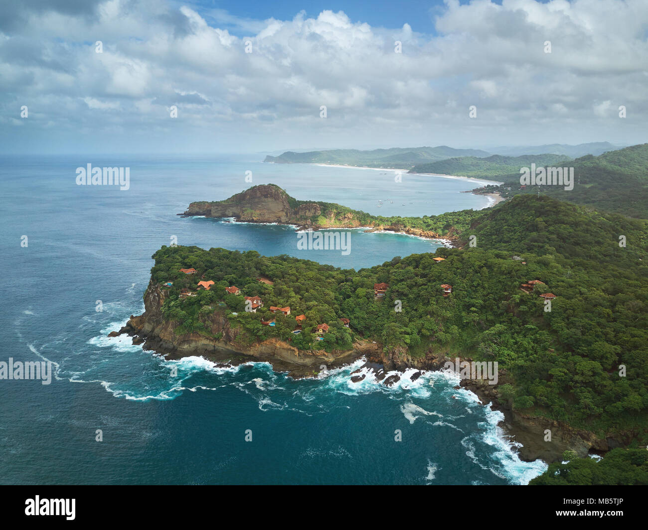 Scenic view on Nicaragua landscape aerial drone view Stock Photo