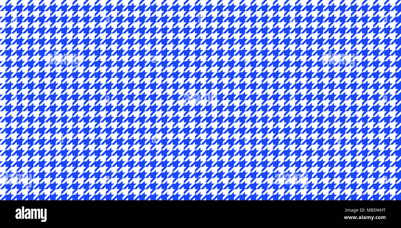 Blue Seamless Houndstooth Pattern Background. Traditional Arab Texture. Fabric Textile Material. Stock Photo