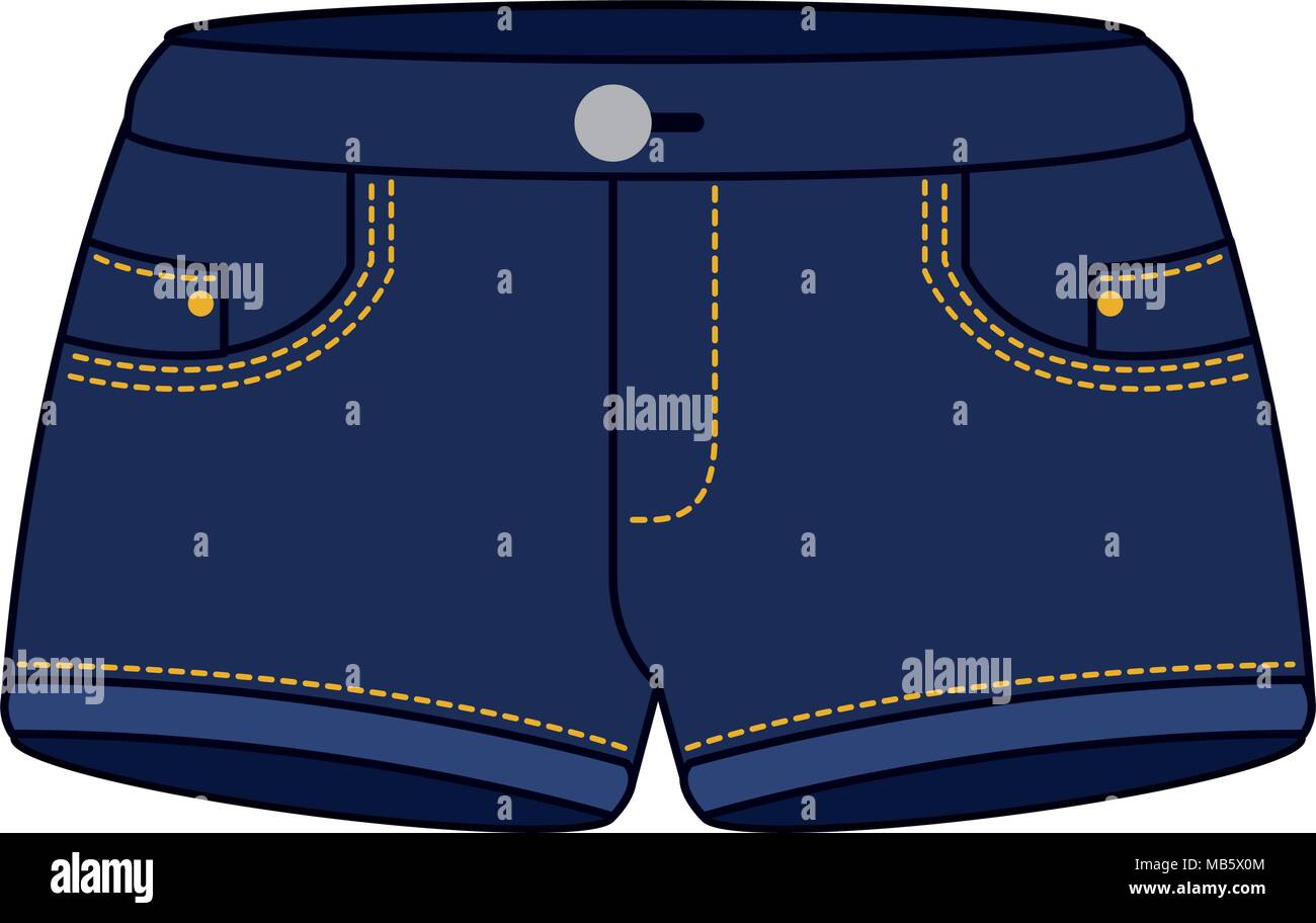 female shorts in jean Stock Vector