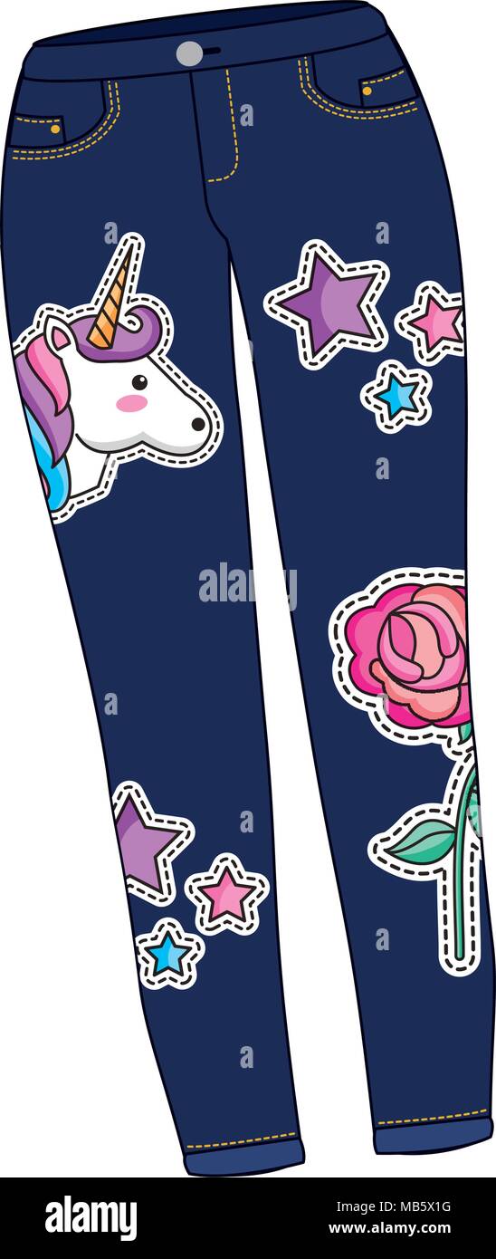 Denim jean pants trendy Stock Vector Images - Alamy