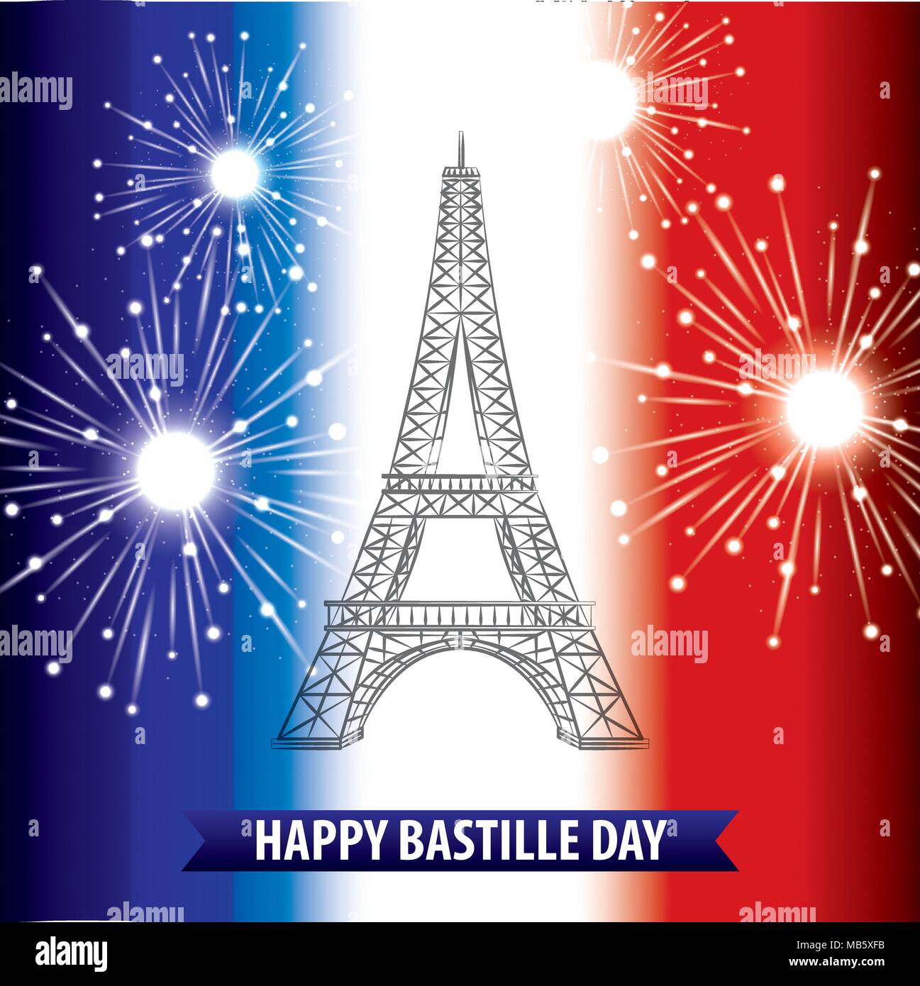 bastille day french celebration Stock Vector