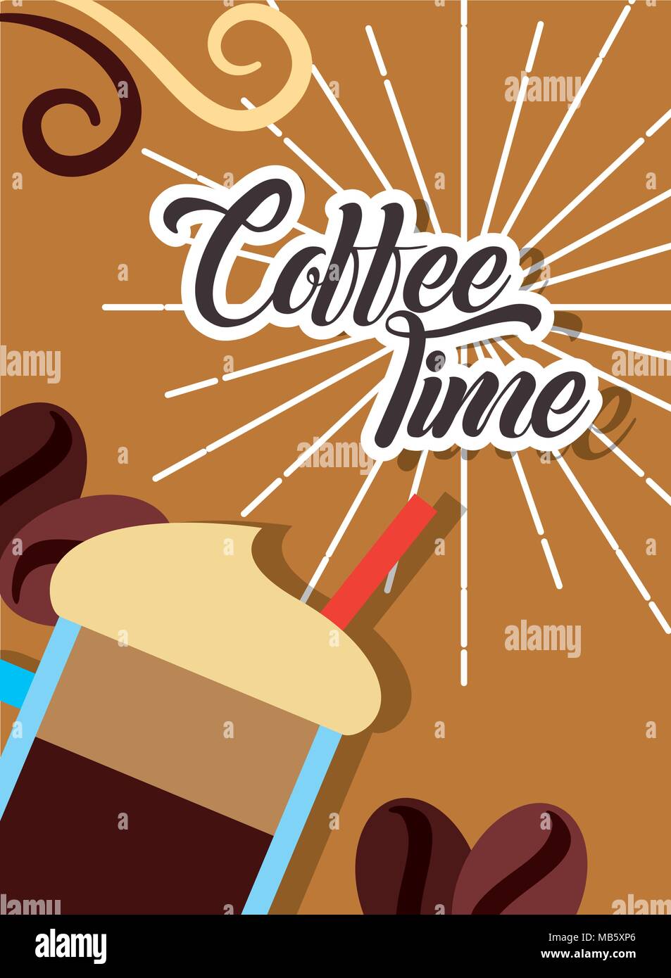 coffee time card Stock Vector