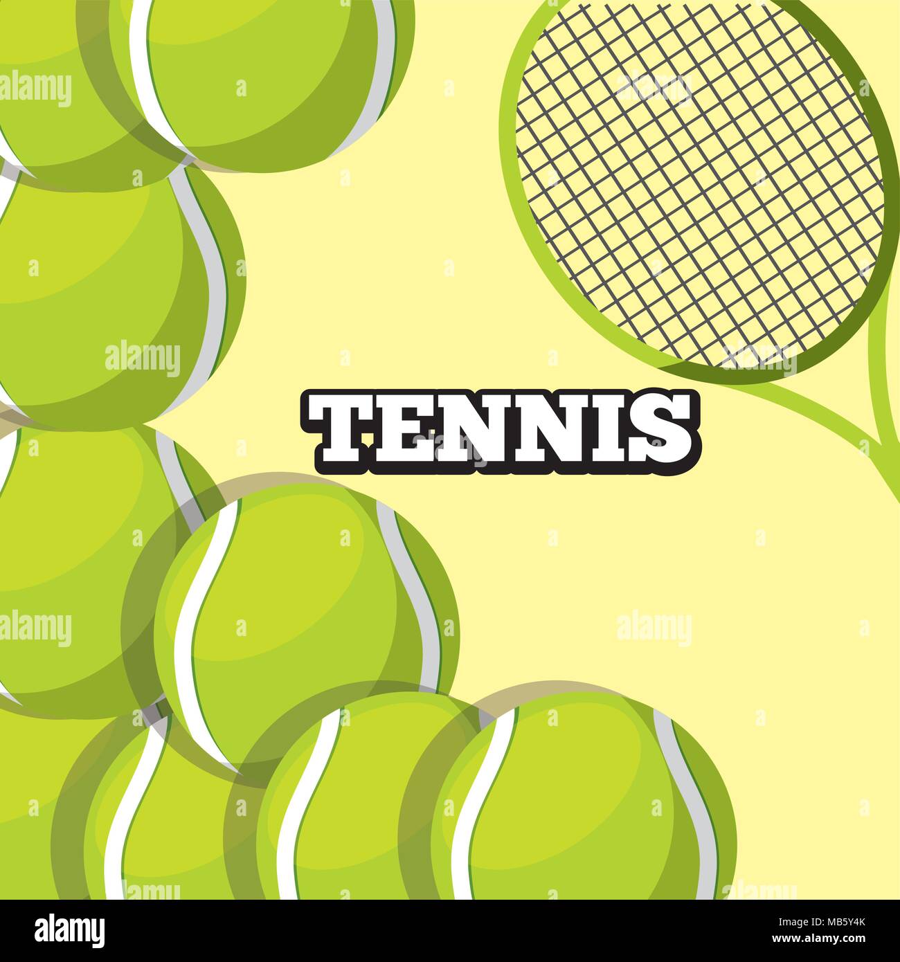tennis racket and balls sport background design Stock Vector Image ...