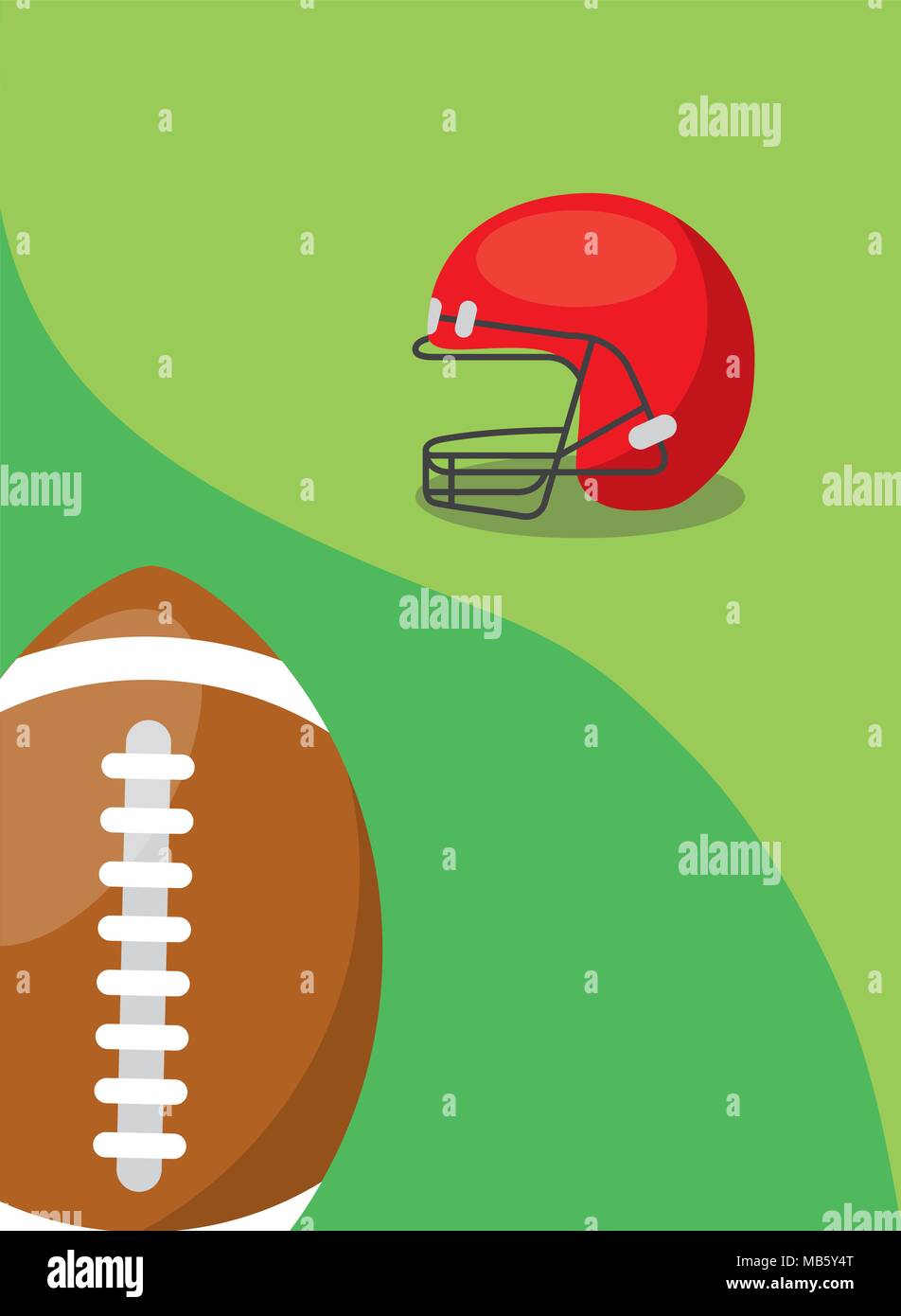 american football ball and protection helmet Stock Vector Image & Art ...