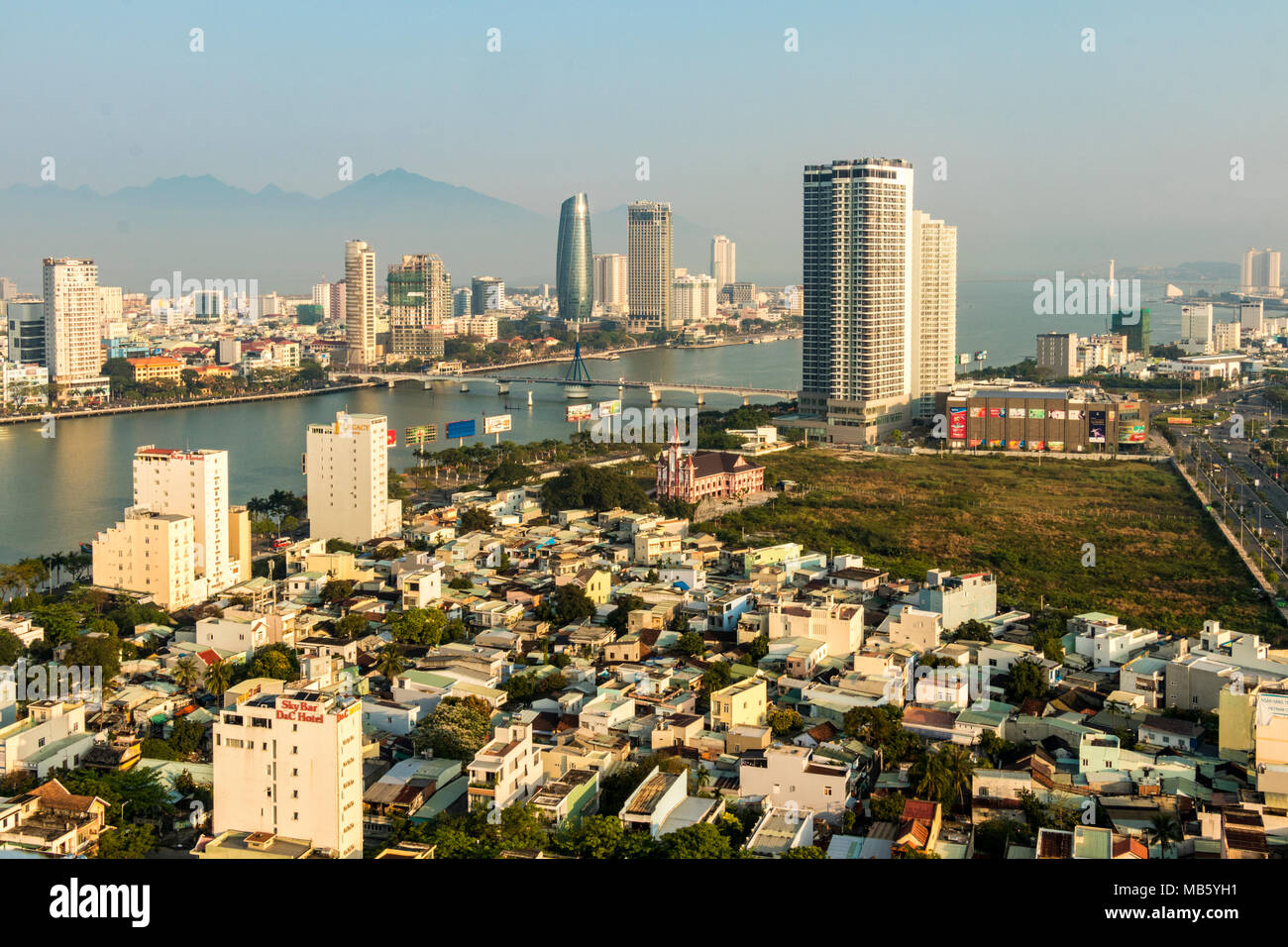 Da Nang city Vietnam cityscape view Stock Photo