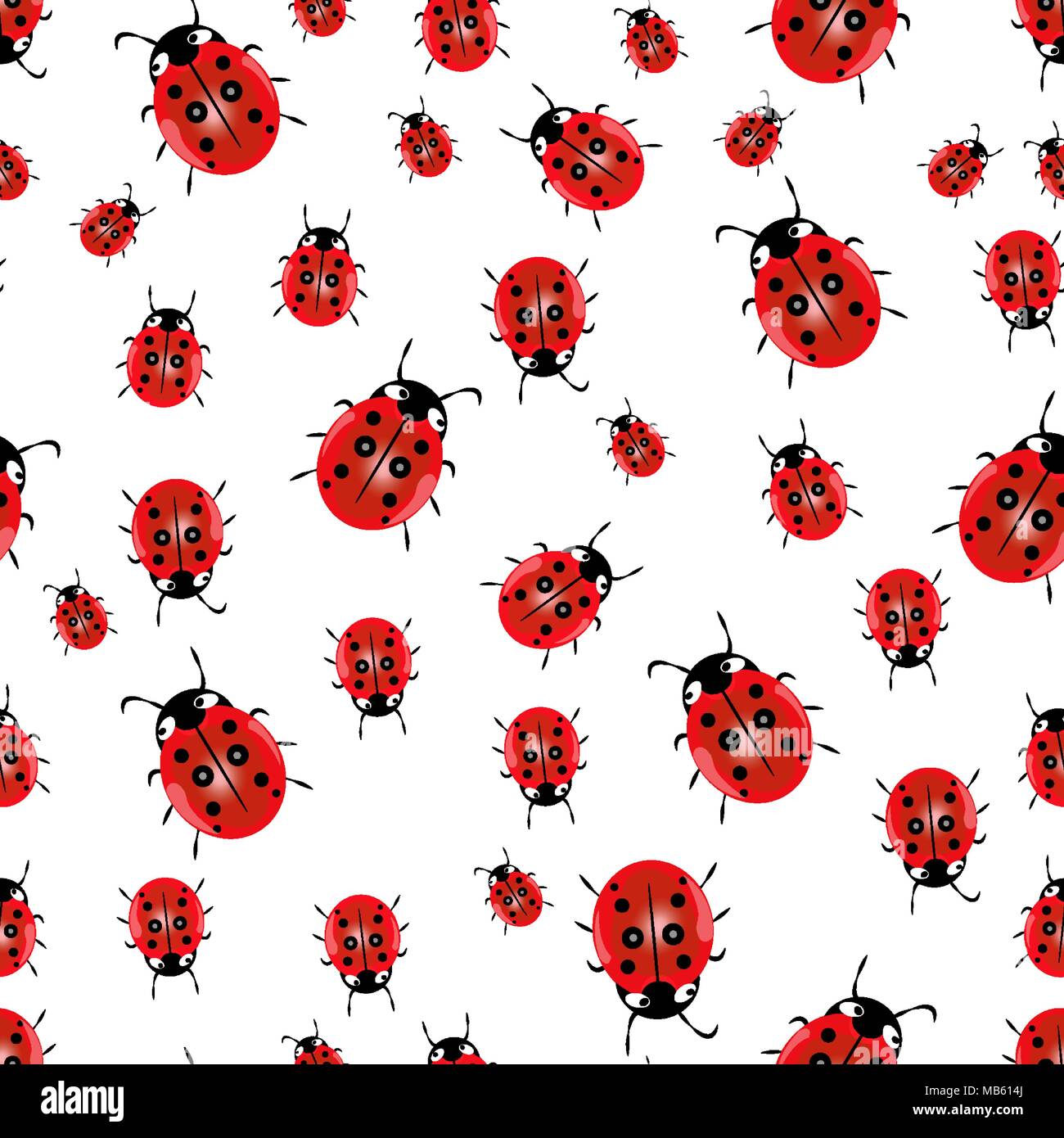 Seamless ladybug pattern. Illustration of a designer on a white ...