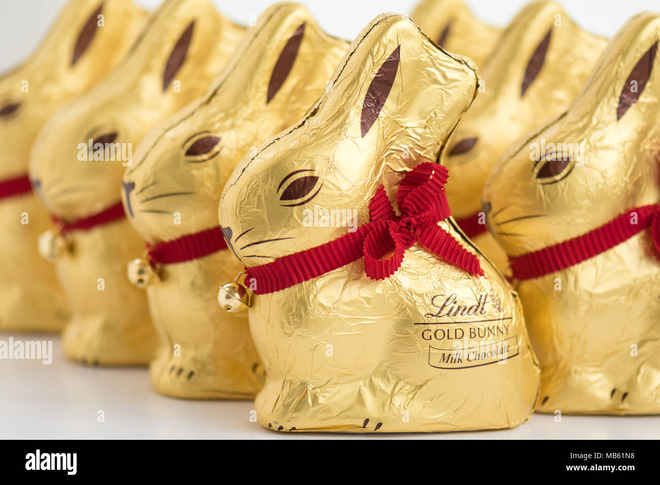 Lindt chocolate gold bunny Stock Photo
