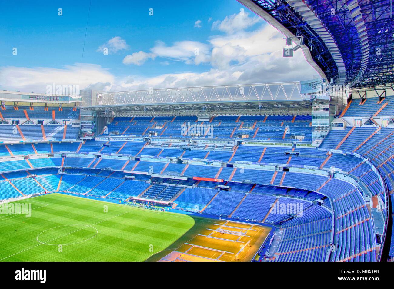 View Santiago Bernabeu football stadium on March 24, 2018 in Madrid ...