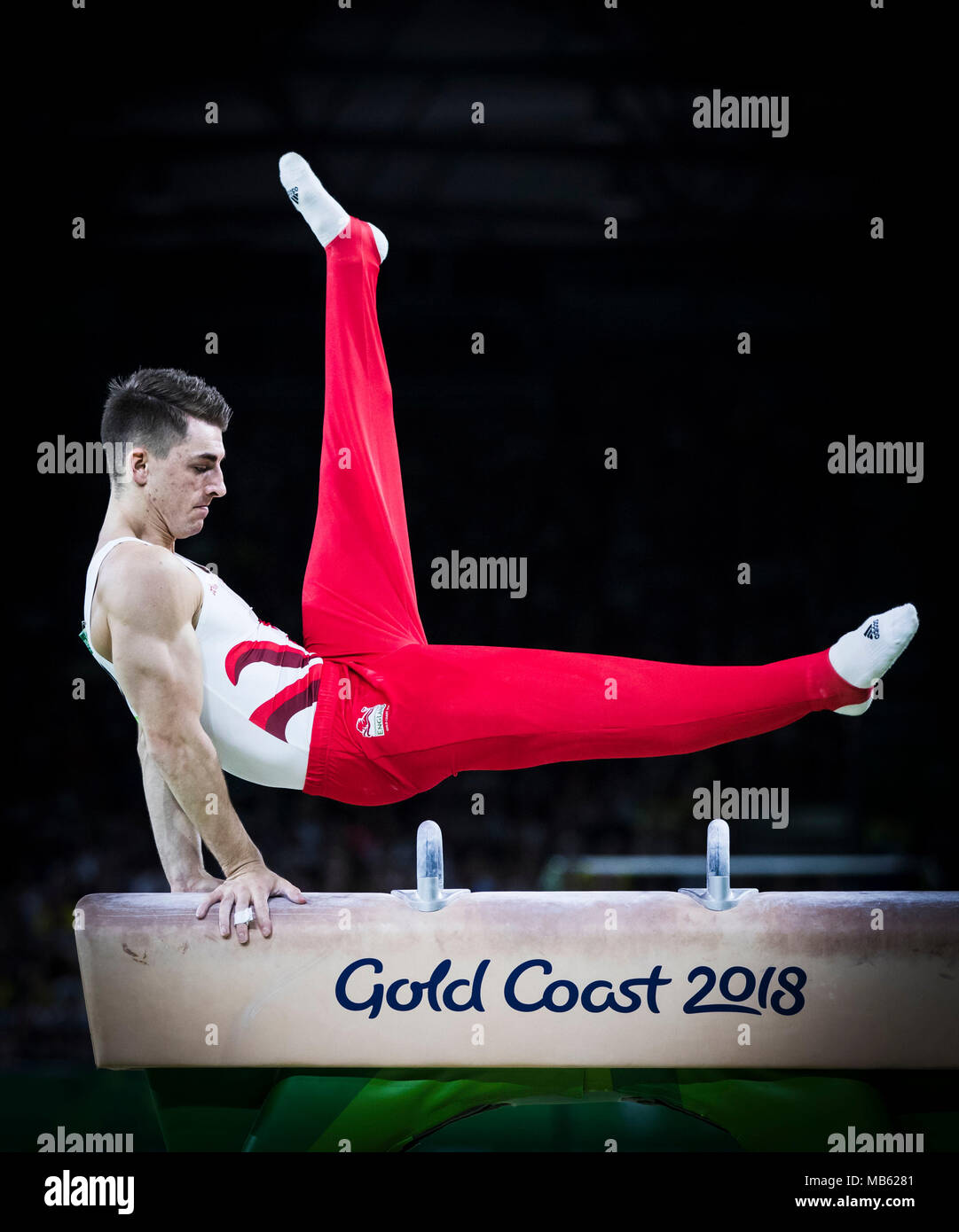 Mens pommel horse coomera indoor sports centre hires stock photography