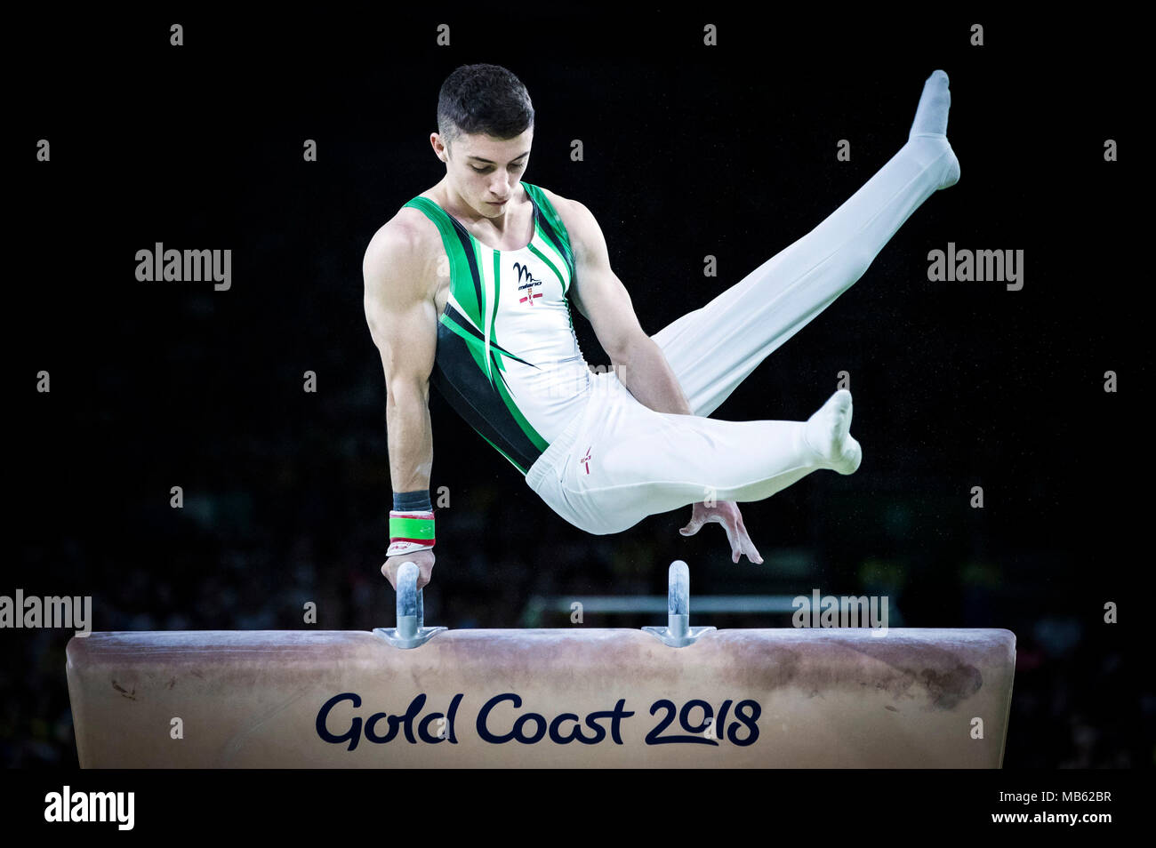 Mens pommel horse coomera indoor sports centre hires stock photography