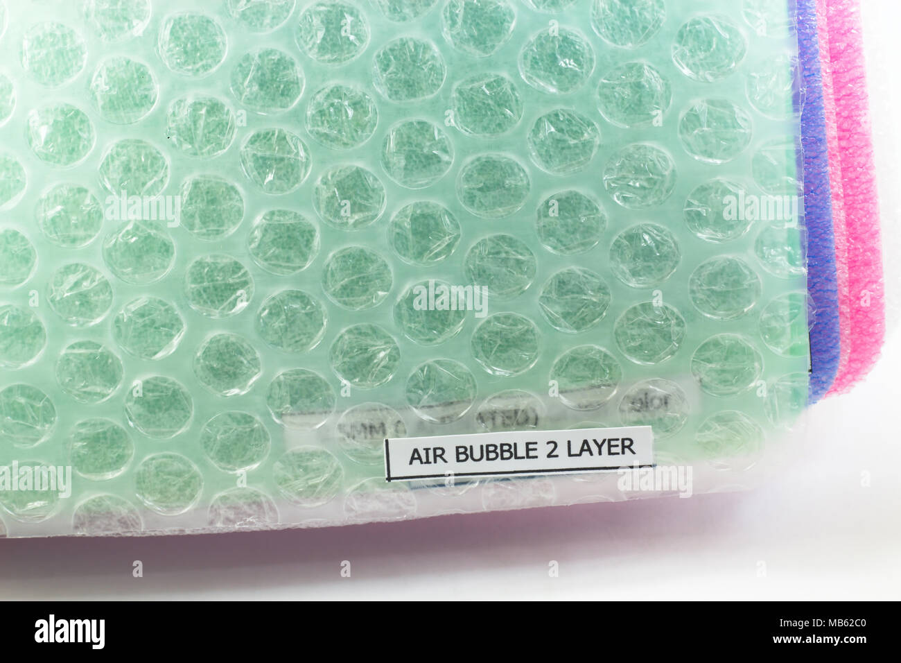 Closed up Shockproof material Polyethylene foam Air bubble Stock Photo