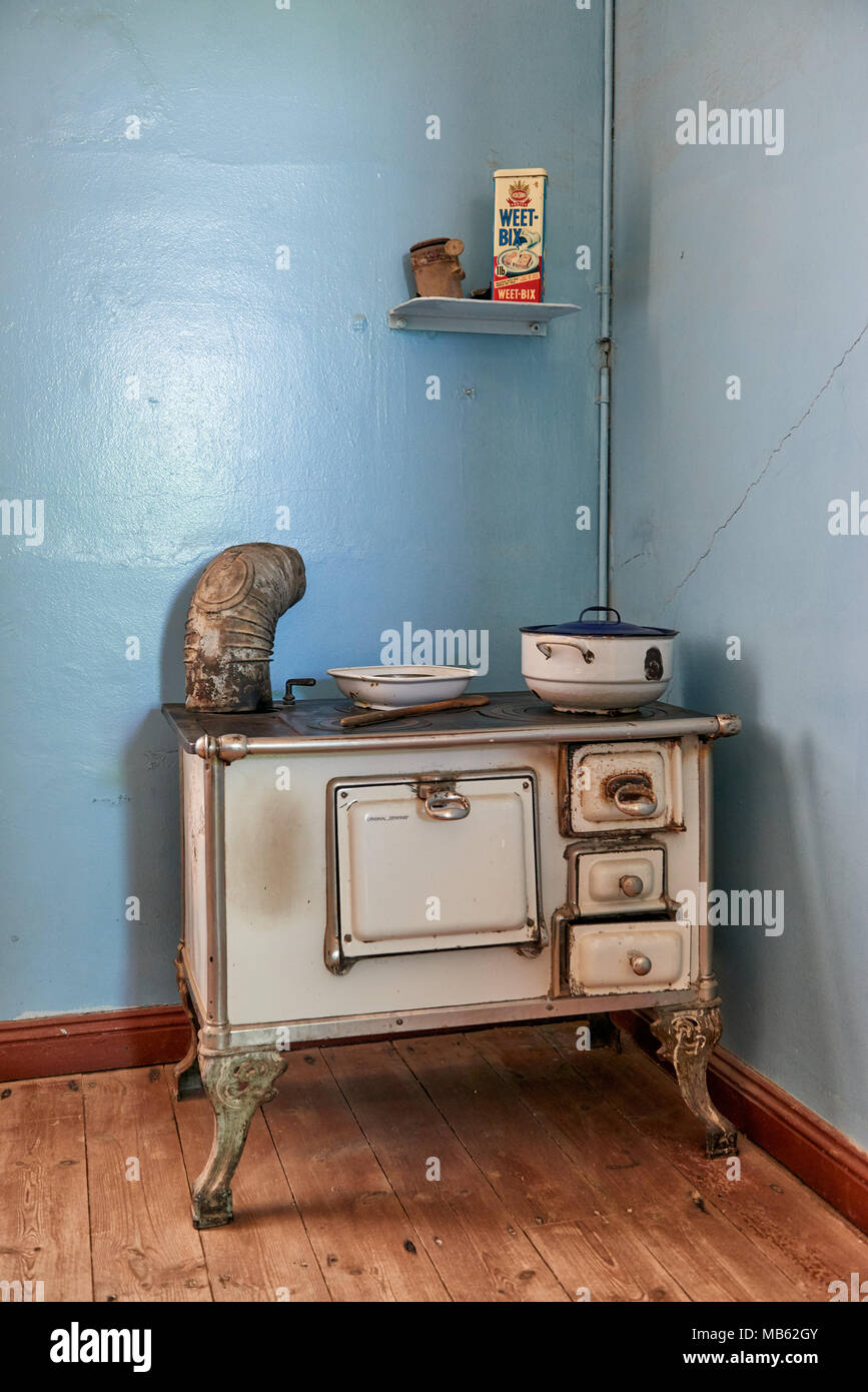 kitchen in Kolmanskop ghost town, Luderitz, Namibia, Africa Stock Photo