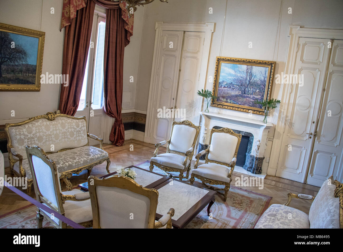 Salon Eva Peron, inside the Pink House, Casa Rosada, Buenos Aires, Argentina Stock Photo