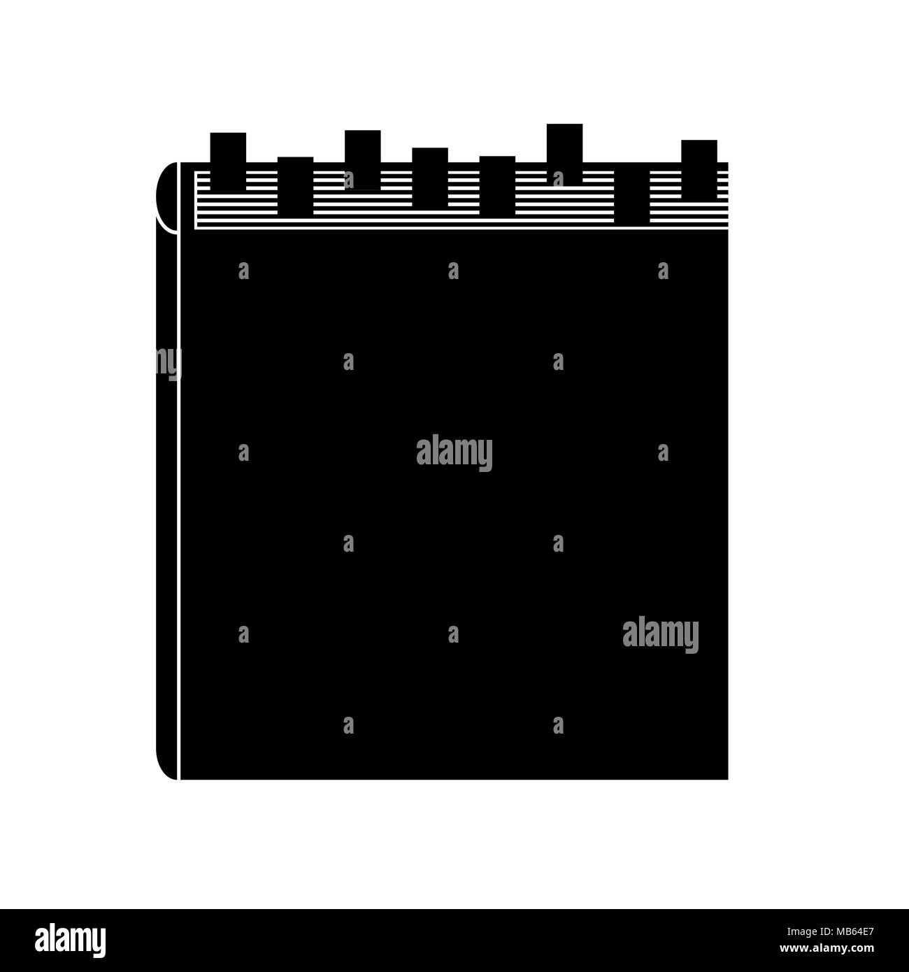 Knowledge base. Directory with bookmarks. Thick book Stock Vector