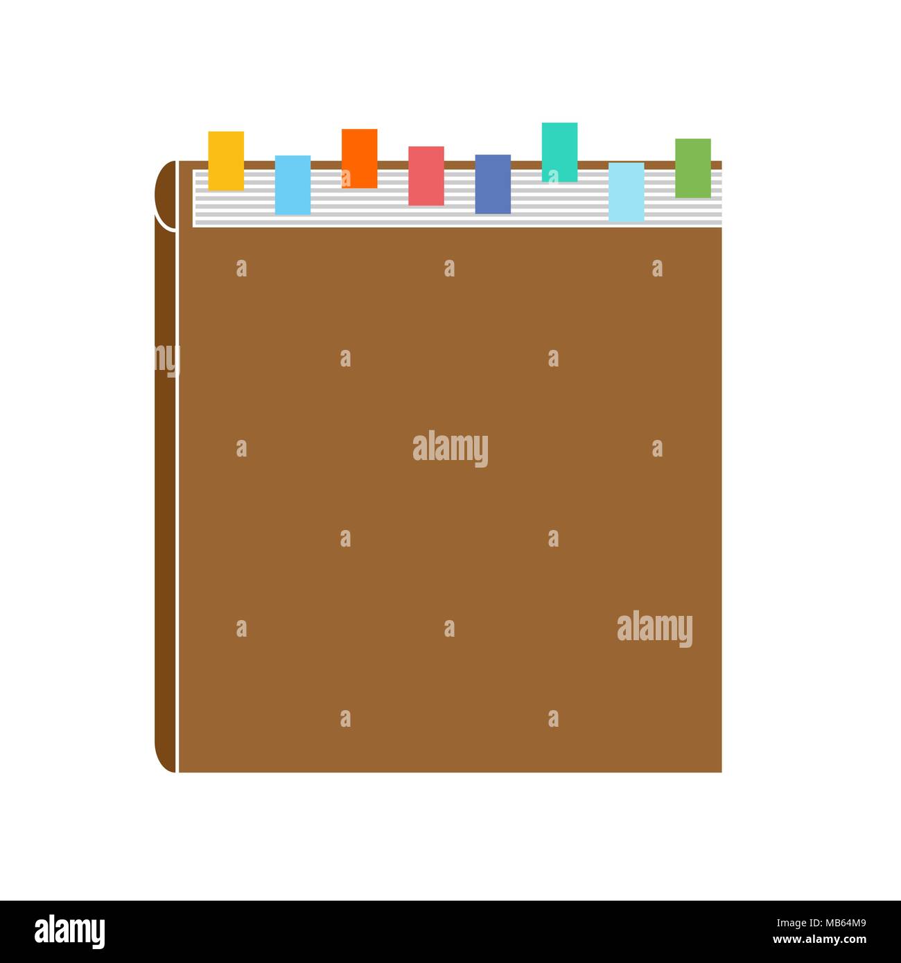 Knowledge base. Directory with bookmarks. Thick book Stock Vector