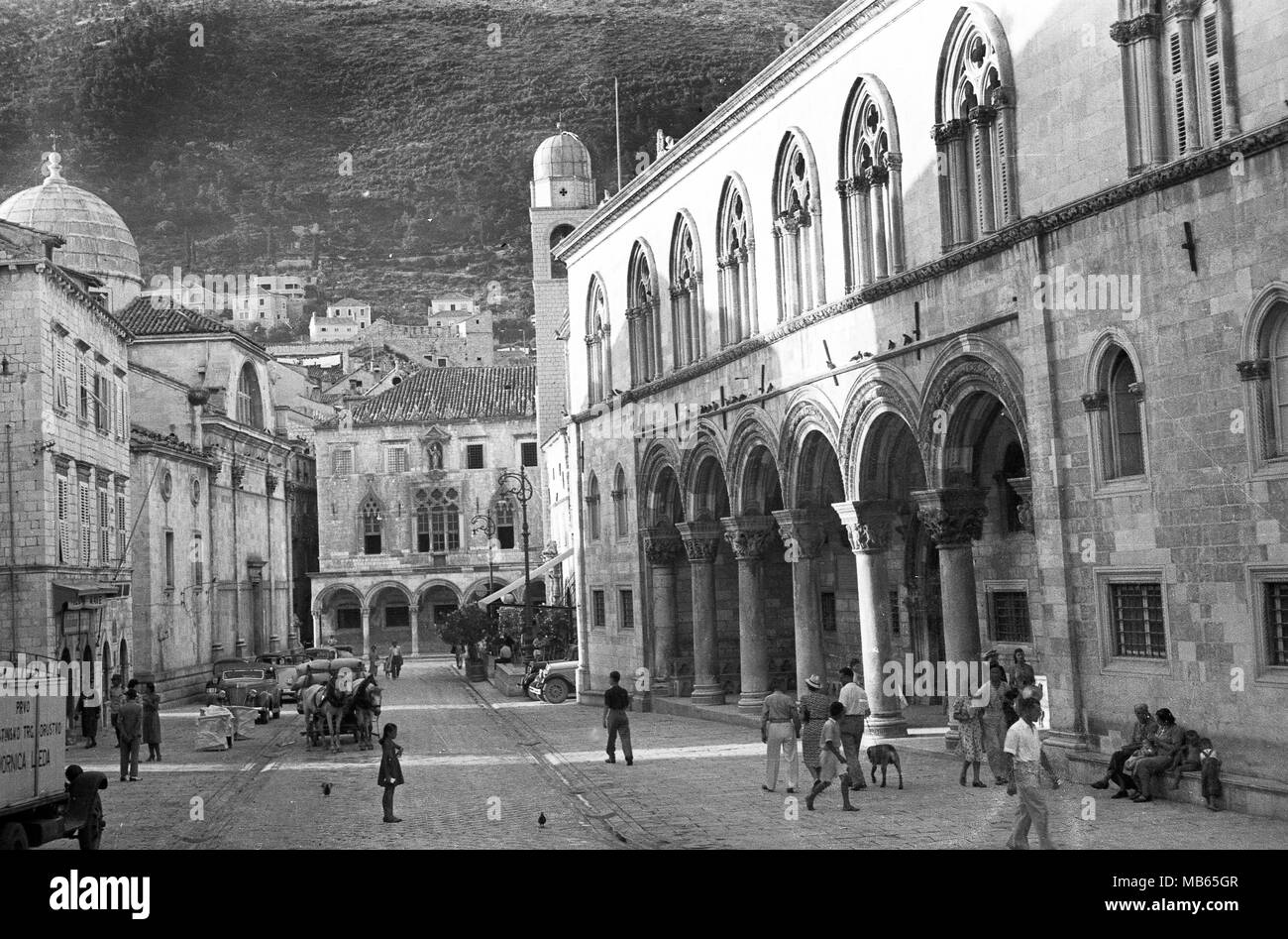 Street Scene, Dubrovnik Yugoslavia, 1939 Stock Photo