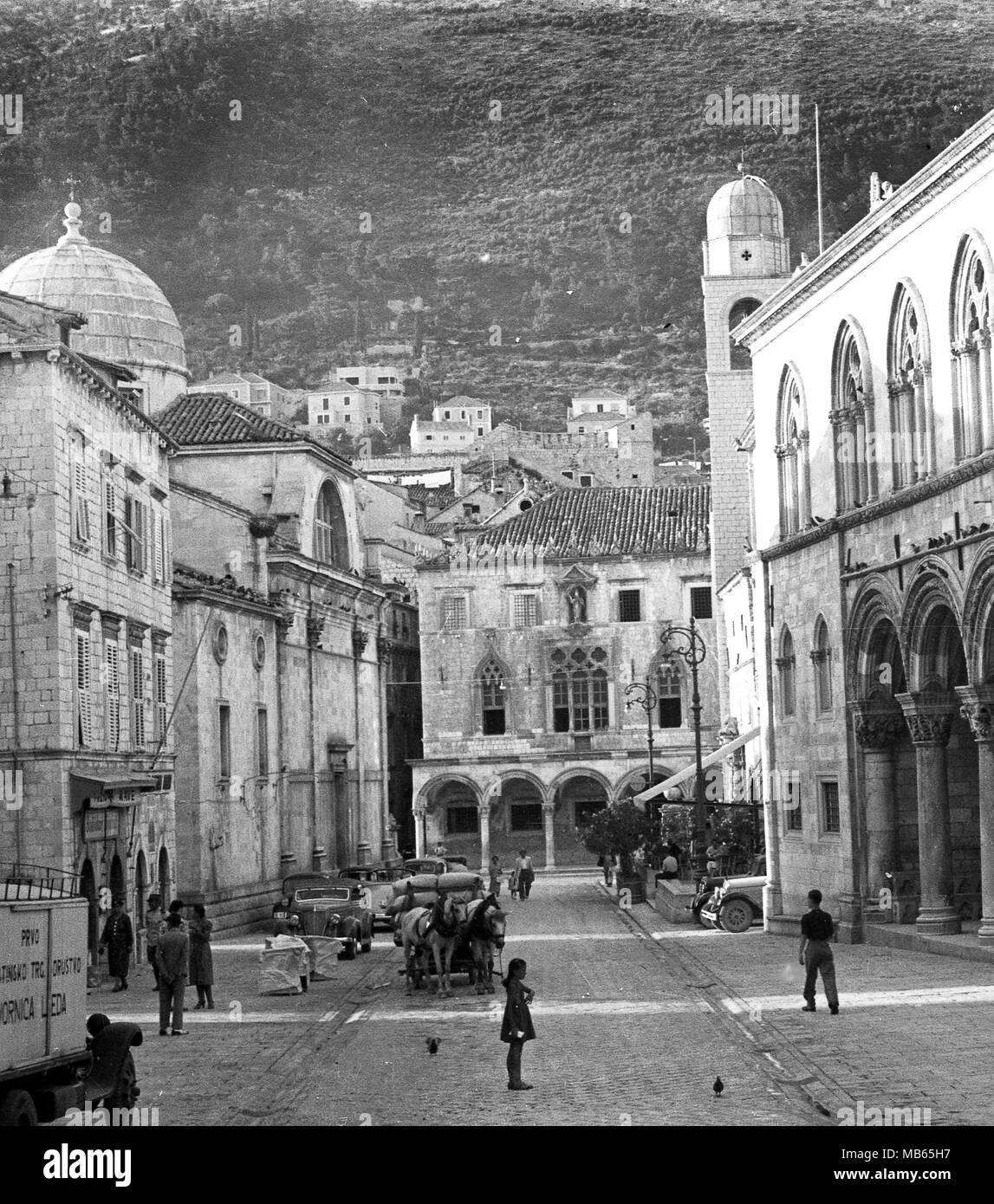 Street Scene, Dubrovnik Yugoslavia, 1939 Stock Photo